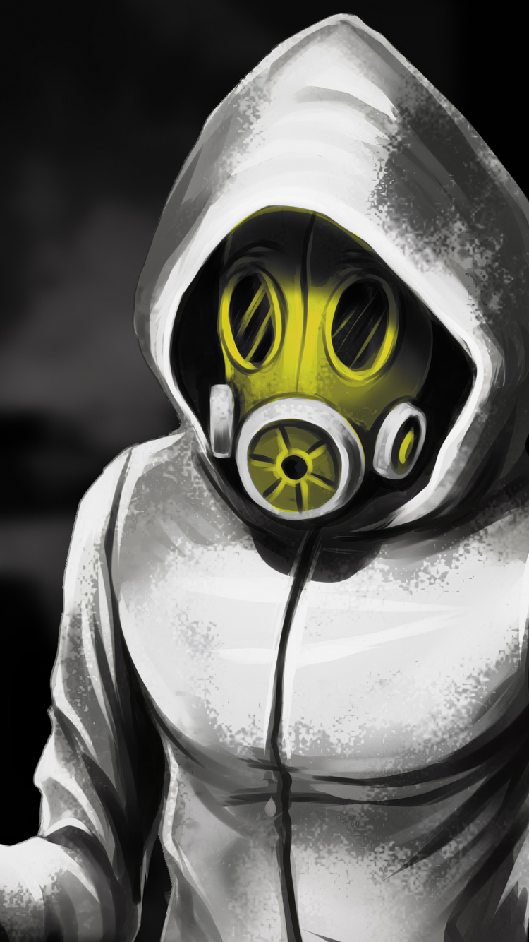 Обои произведение искусства, цифровое искусство, верхняя одежда, черный, человек в разрешении 750x1334