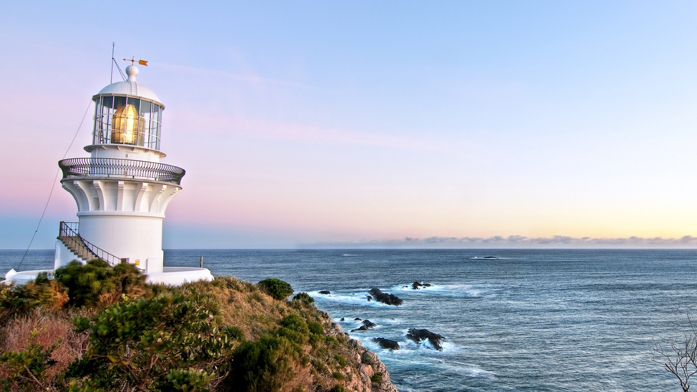 Обои Маяк, вышка, море, Сигнальная башня, мыс в разрешении 1366x768