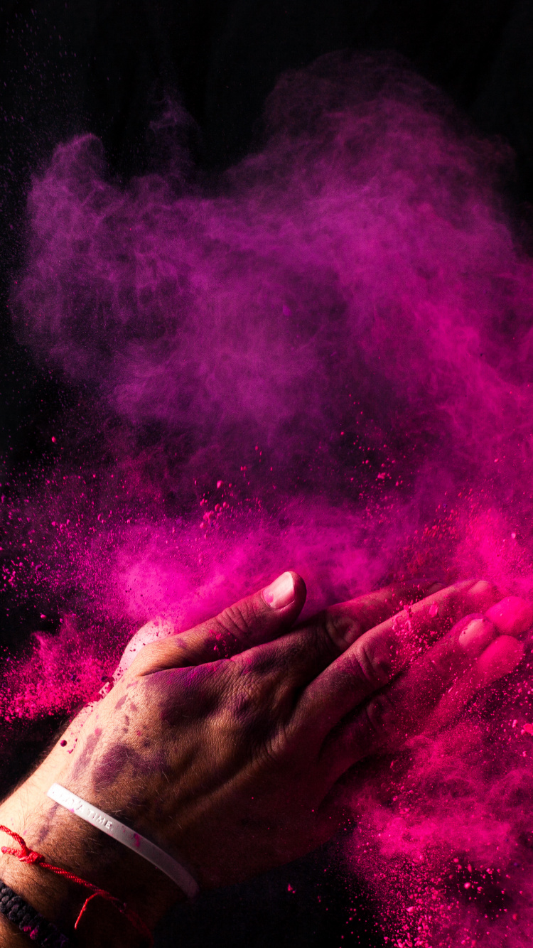 Обои Холи, розовый, красный цвет, дым, свет в разрешении 750x1334