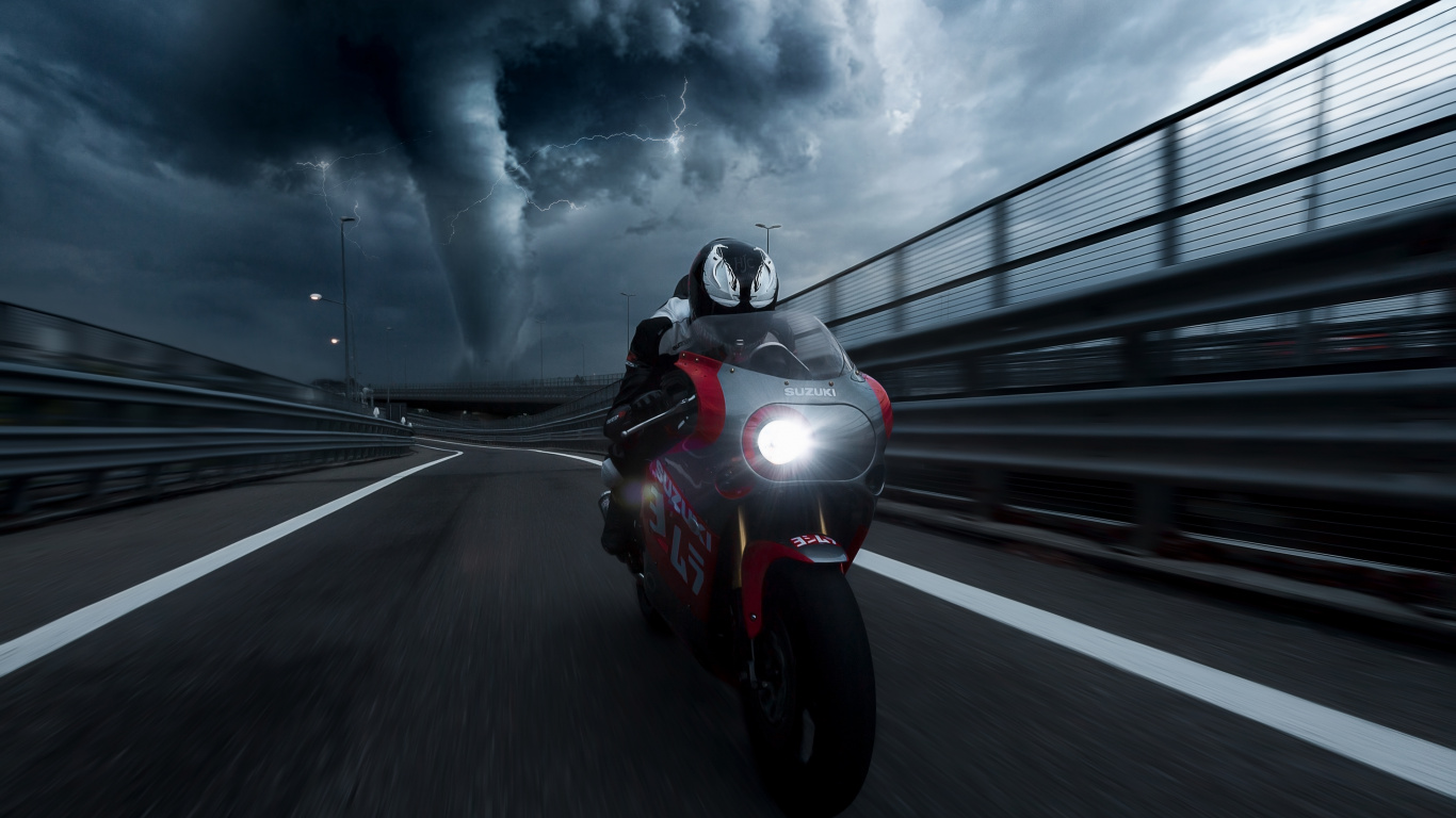 Обои мотоцикл, suzuki, Судзуки системы GSX-r1100 компания-производитель, гонки видео игры, компьютерная игра в разрешении 1366x768