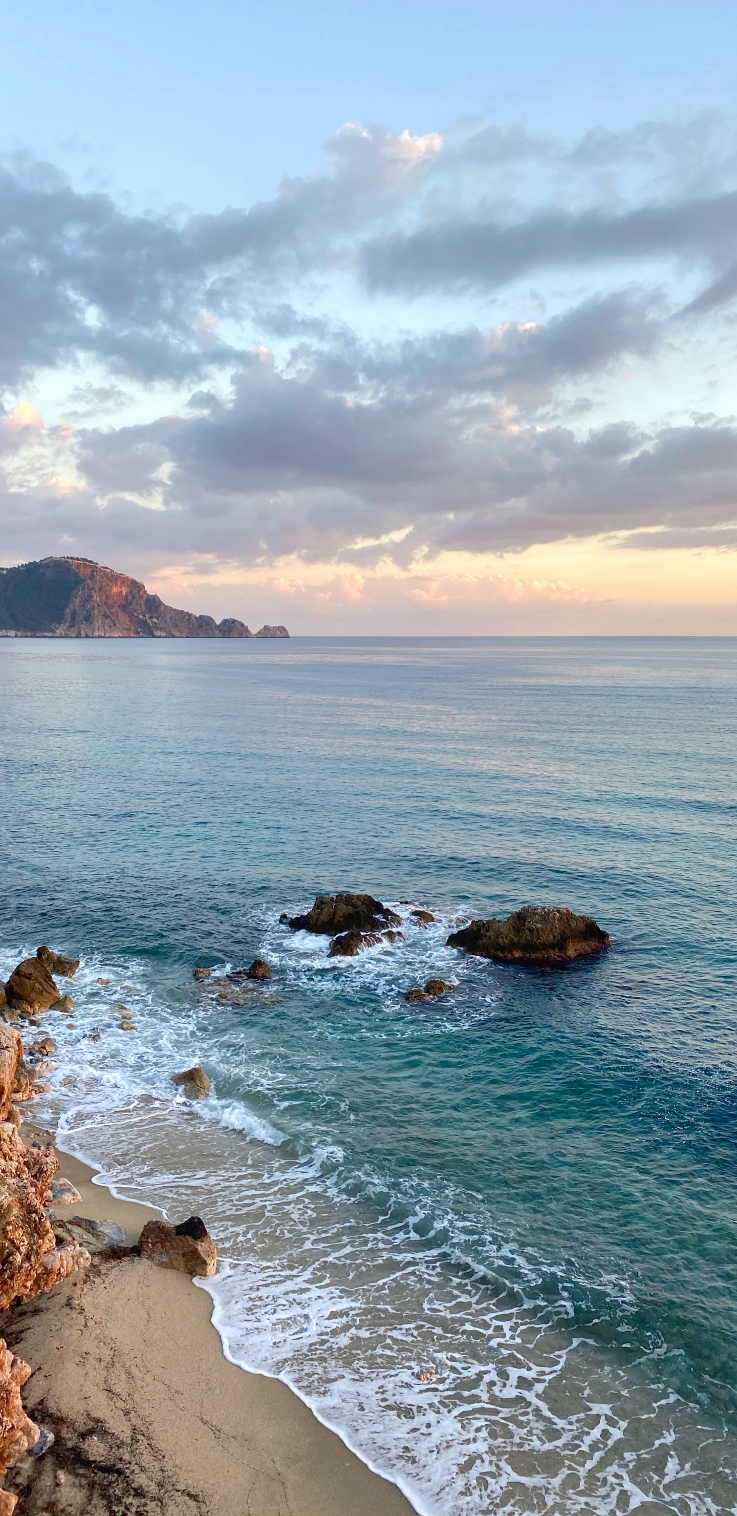 Обои море, вода, облако, гидроресурсы, лазурный в разрешении 1440x2960