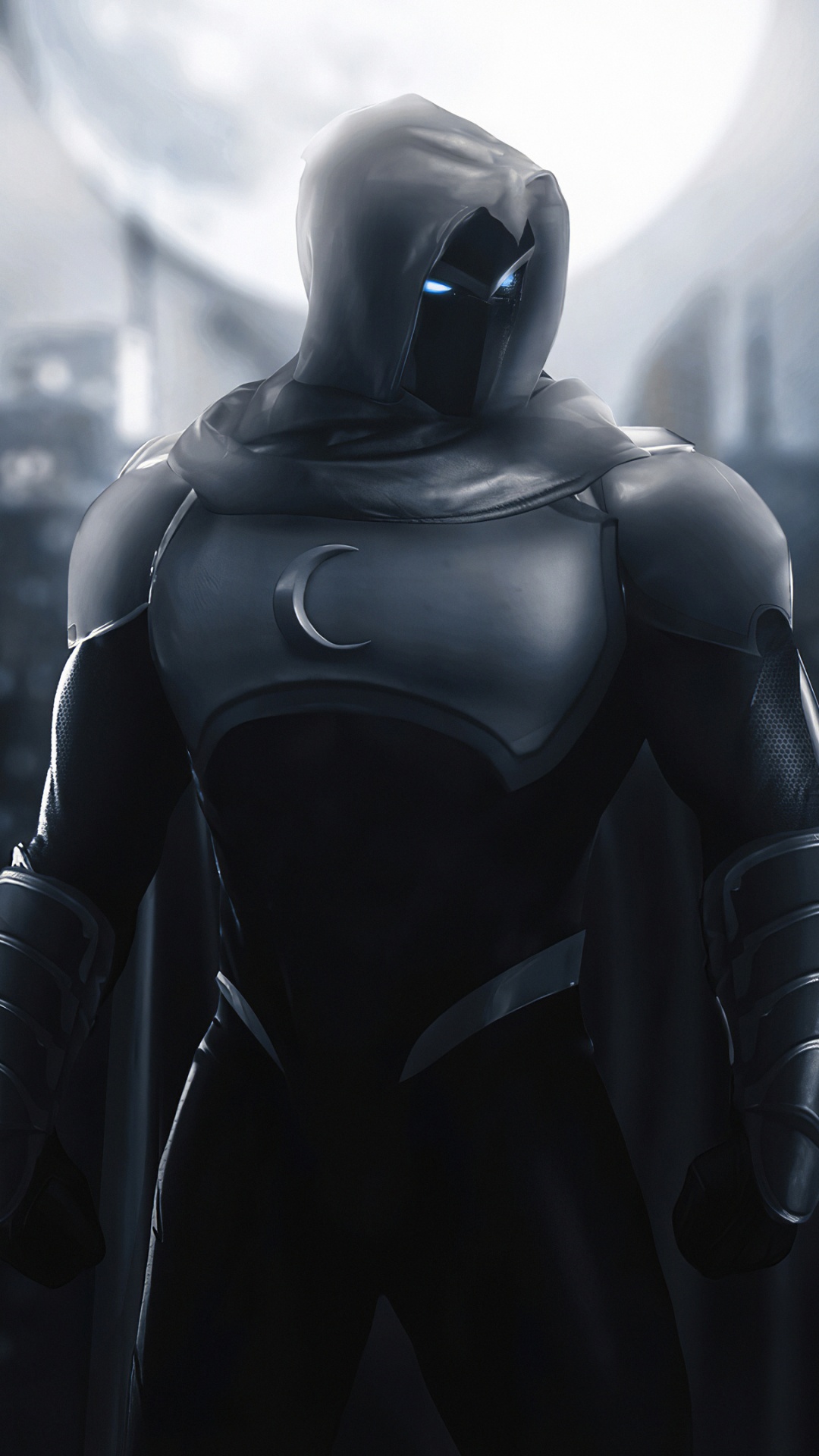 Обои темнота, Рыцарь Луны, призрачный всадник, человек-паук, комиксы Марвел в разрешении 1080x1920