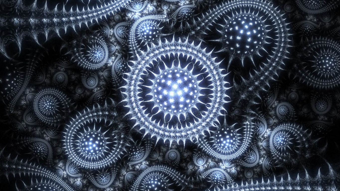Обои фрактальное искусство, узор, дизайн, симметрия, круг в разрешении 1366x768