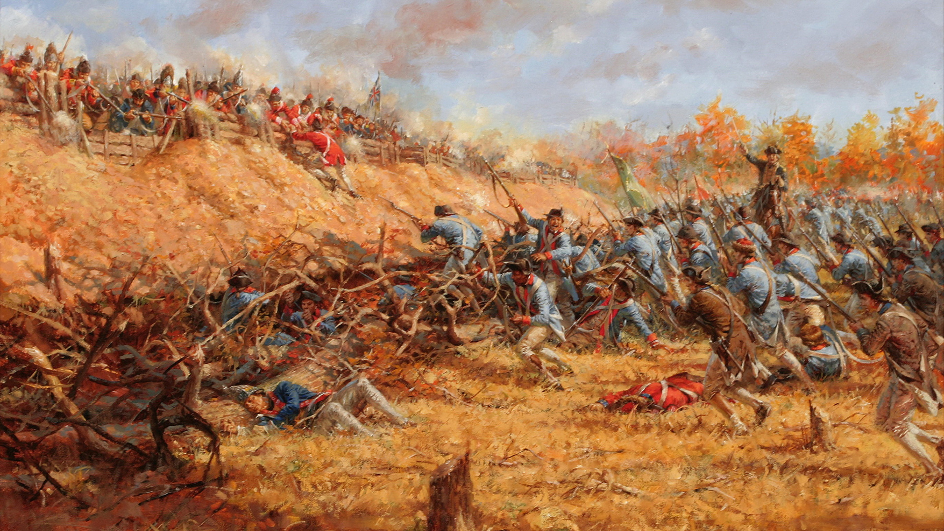 Обои саратога битва, Сражения при Саратоге, Американской Революционной Войны, Кампания саратога, 1777 переломный момент в Саратоге в разрешении 1920x1080
