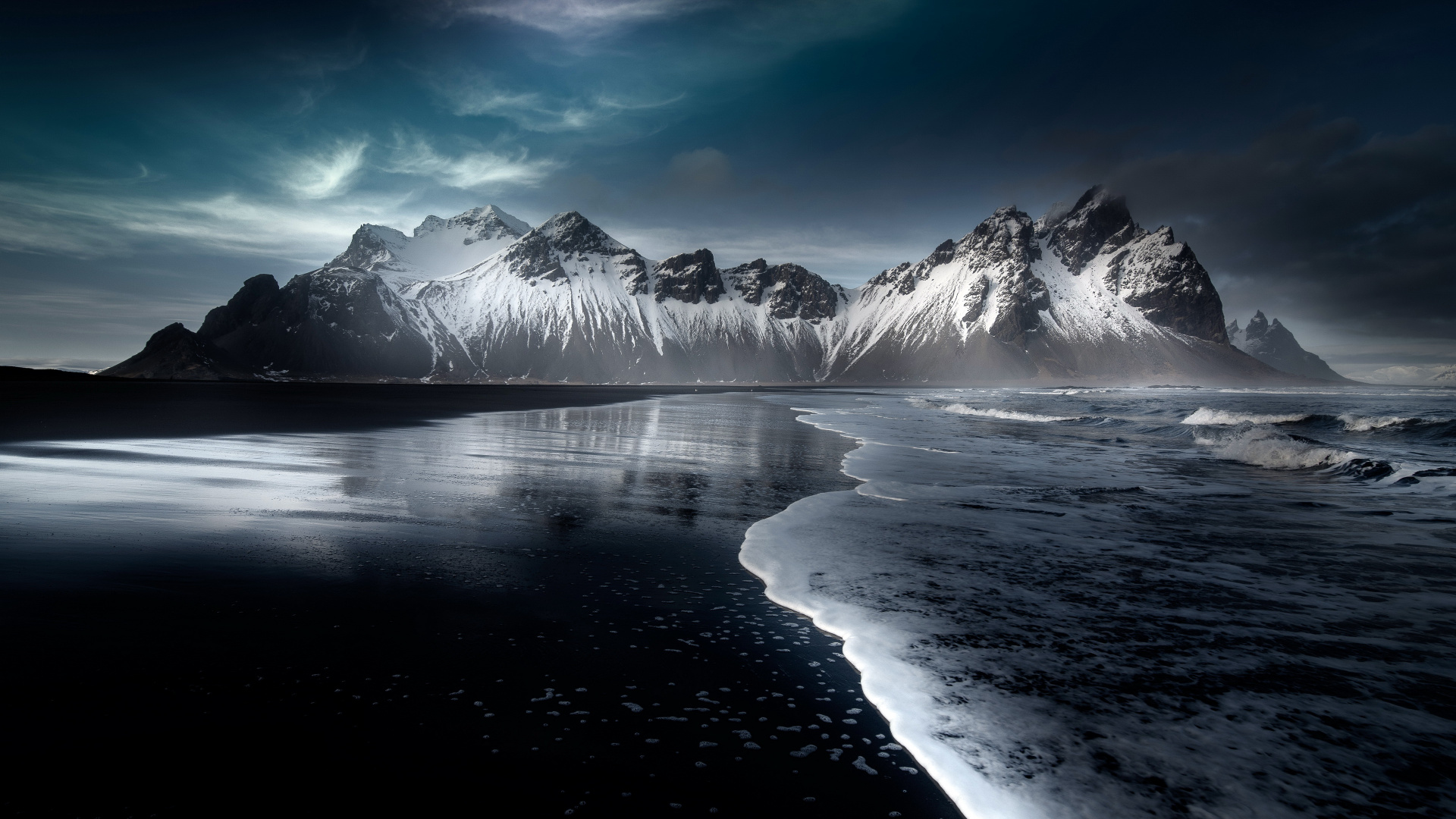 Обои Hfn, Vestrahorn, Stokksnes, Krossanesfjall, гора в разрешении 1920x1080