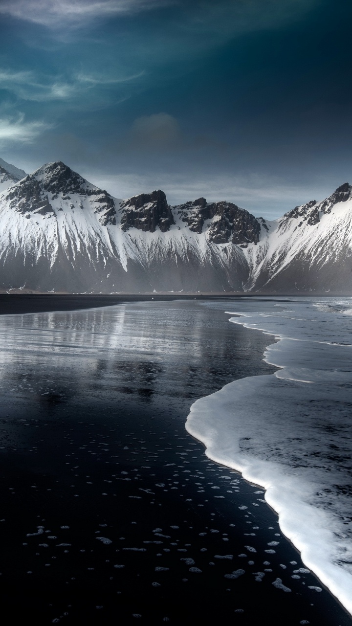 Обои Hfn, Vestrahorn, Stokksnes, Krossanesfjall, гора в разрешении 720x1280