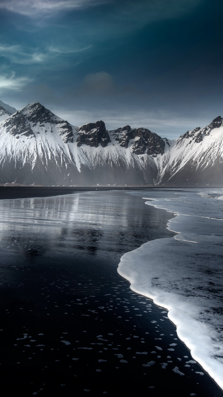 Обои Hfn, Vestrahorn, Stokksnes, Krossanesfjall, гора в разрешении 750x1334