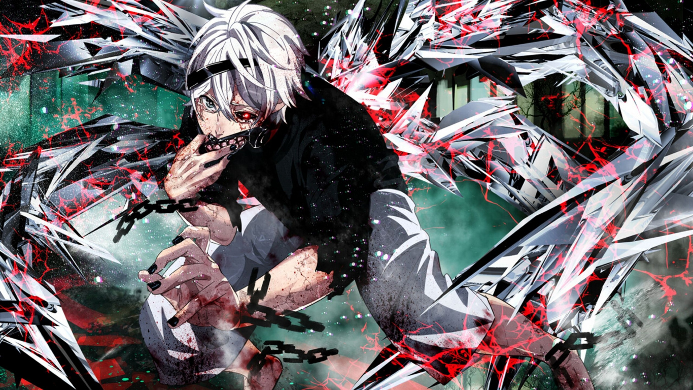 Обои Токио вурдалак, Кен kaneki, аниме, вурдалак, маска в разрешении 1366x768