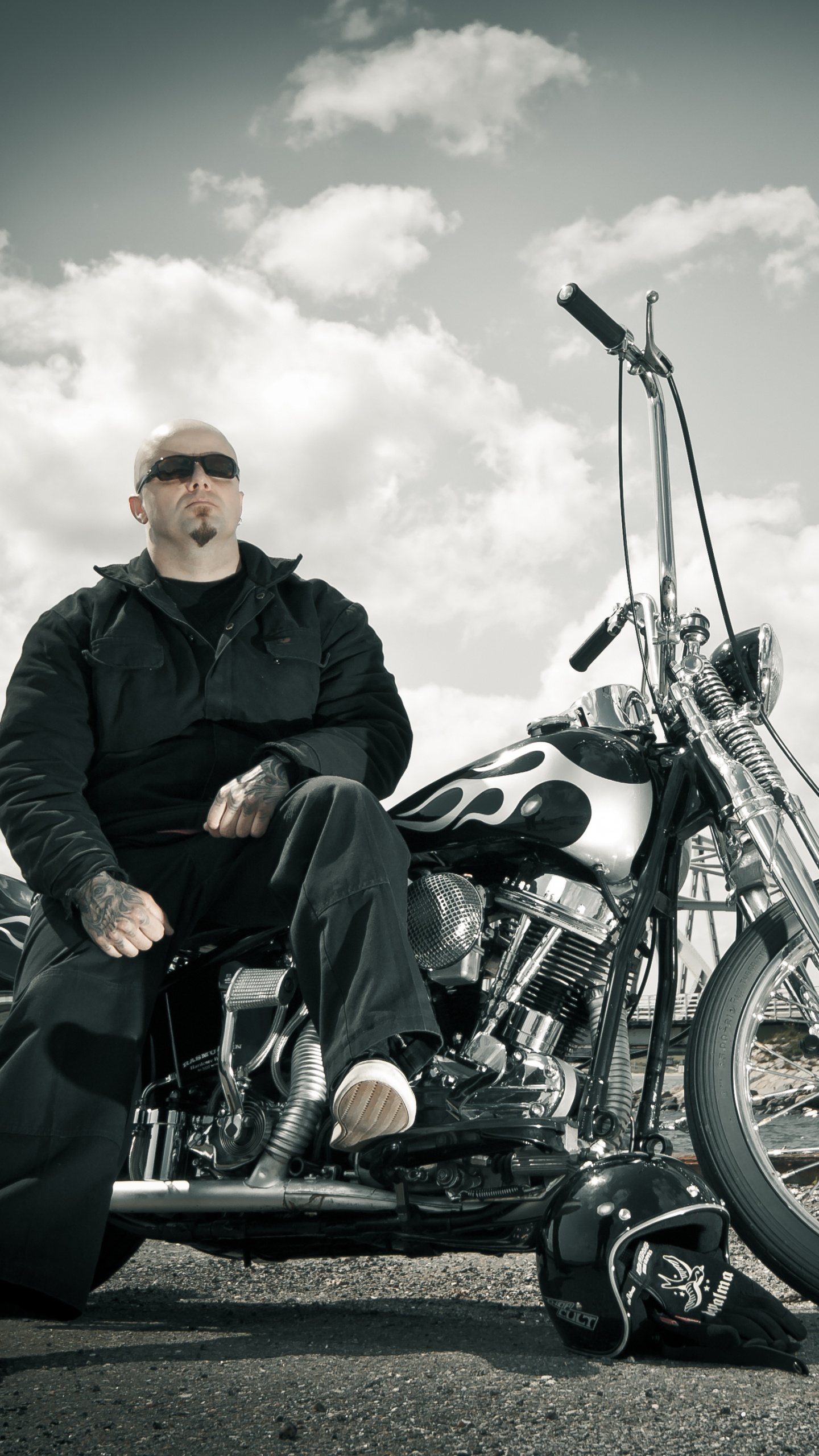 Обои мотоцикл, Чоппер, мотоциклетный клуб, Группа Владельцев Harley, облако в разрешении 1440x2560