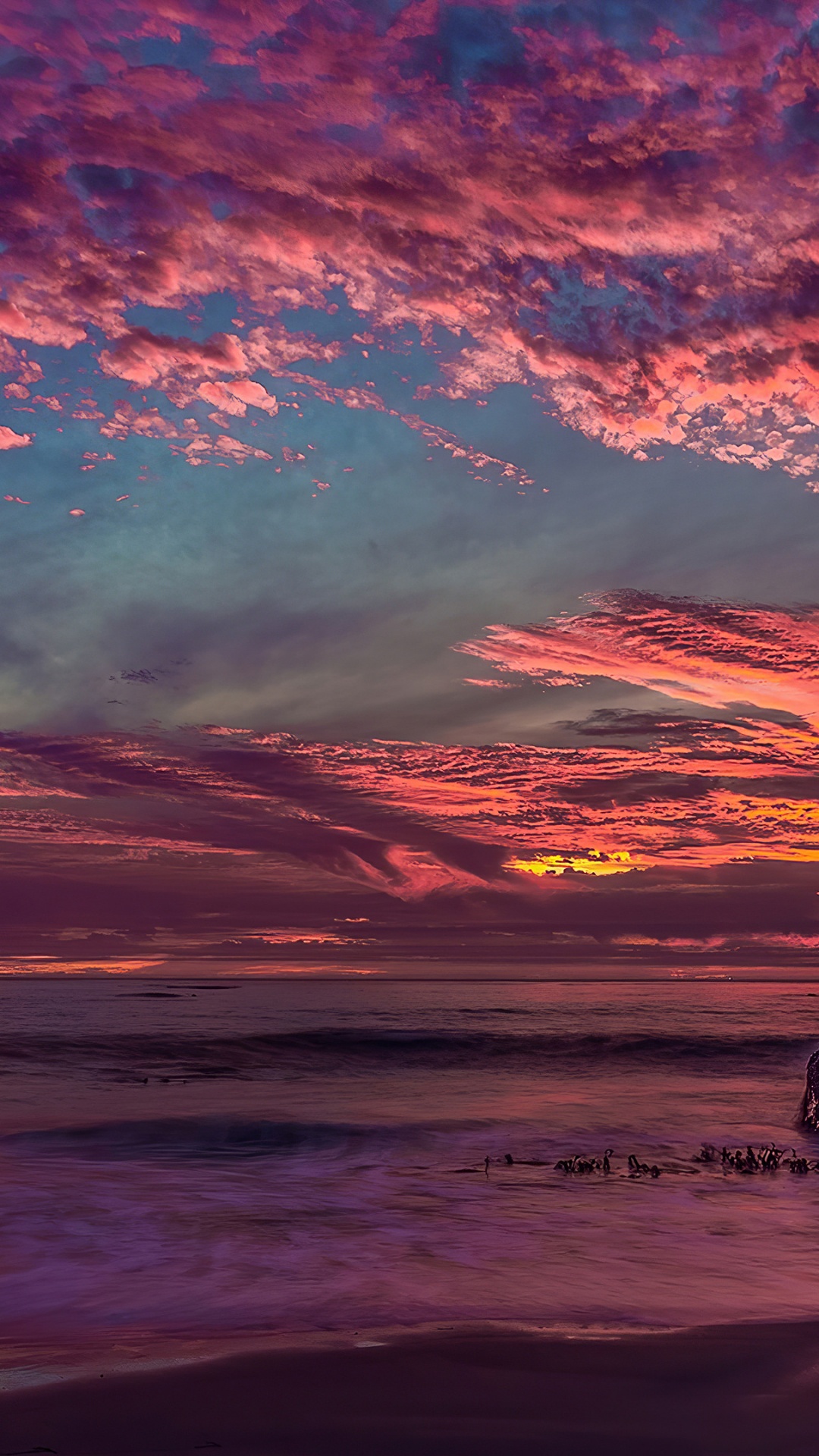 Обои облако, вода, атмосфера, природный ландшафт, послесвечение в разрешении 1080x1920