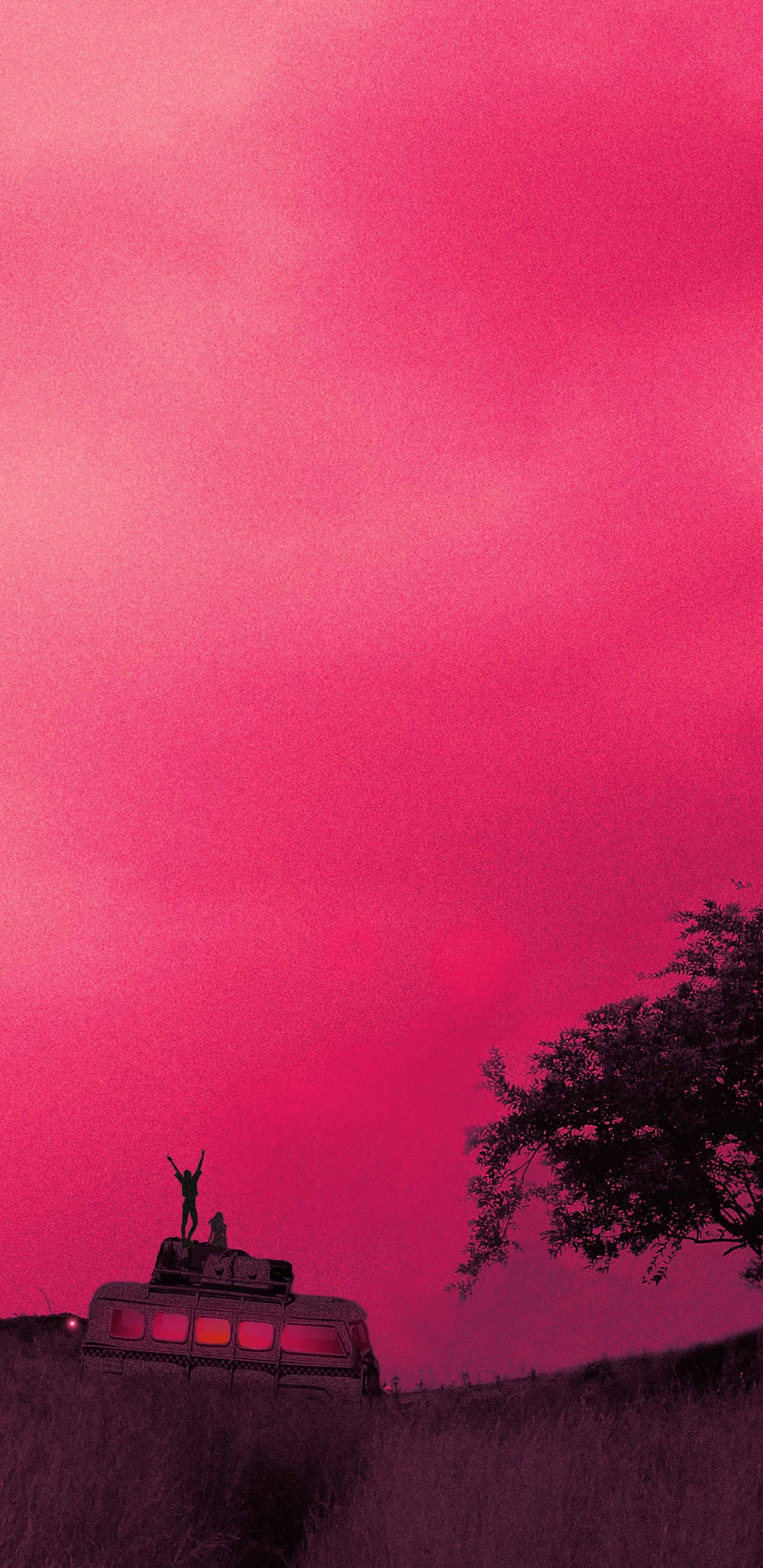 Обои атмосфера, экорегион, послесвечение, пурпур, облако в разрешении 1440x2960