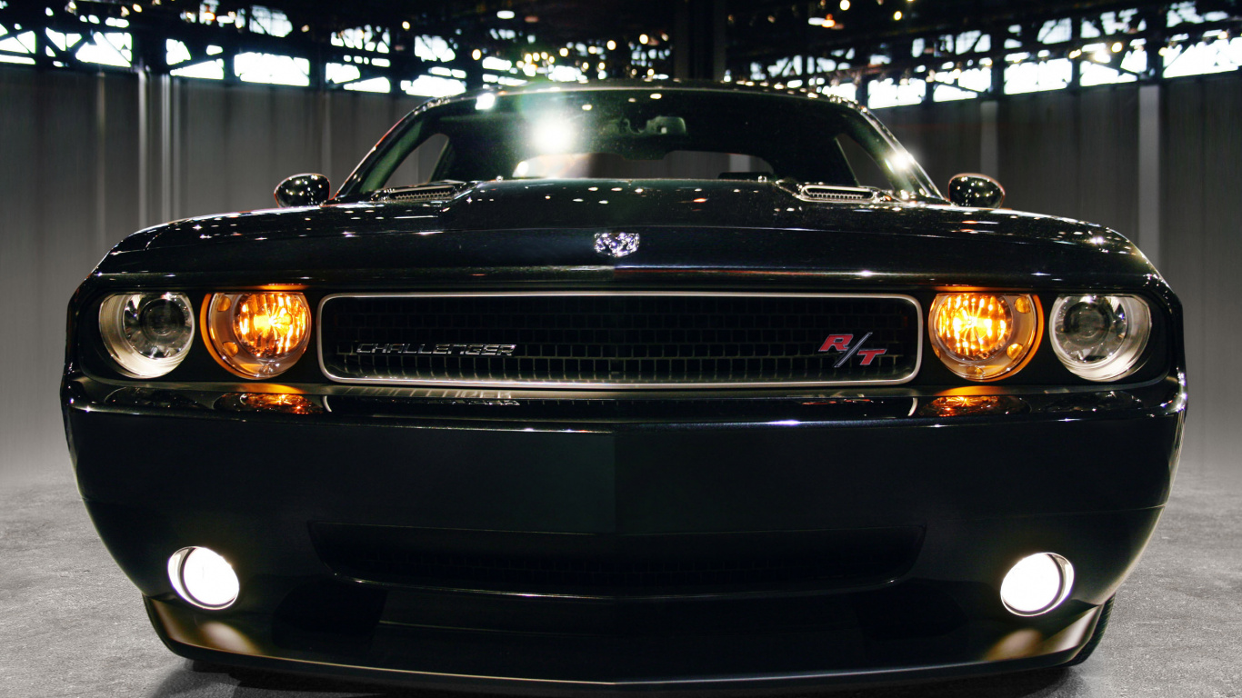 Обои dodge, авто, мускул кар, фара, Додж Челленджер в разрешении 1366x768