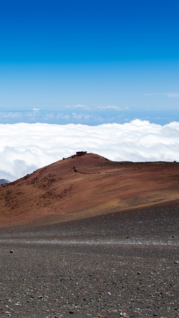 Обои Haleakal, вулкан, горный рельеф, гора, горный хребет в разрешении 720x1280