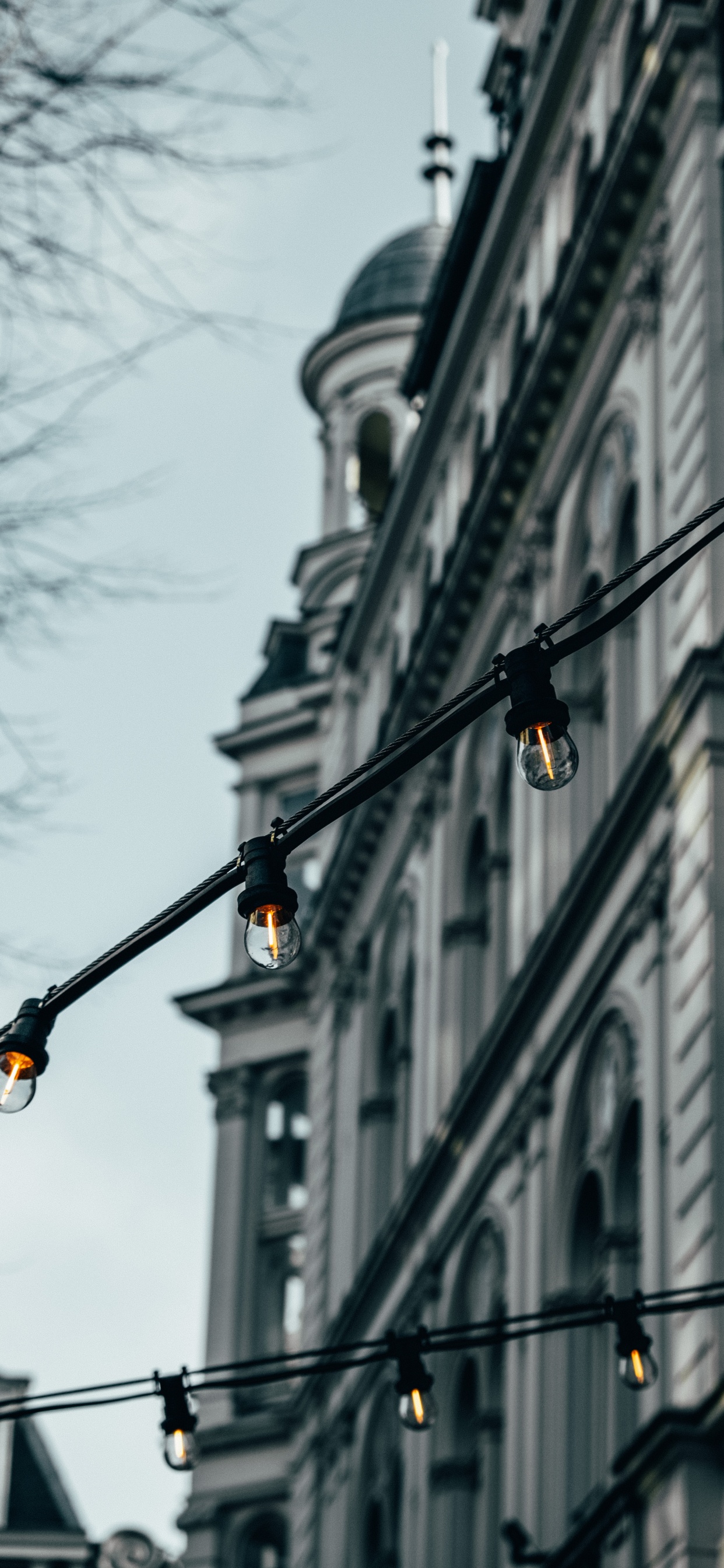 Обои архитектура, городок, городской район, освещение, метрополия в разрешении 1242x2688