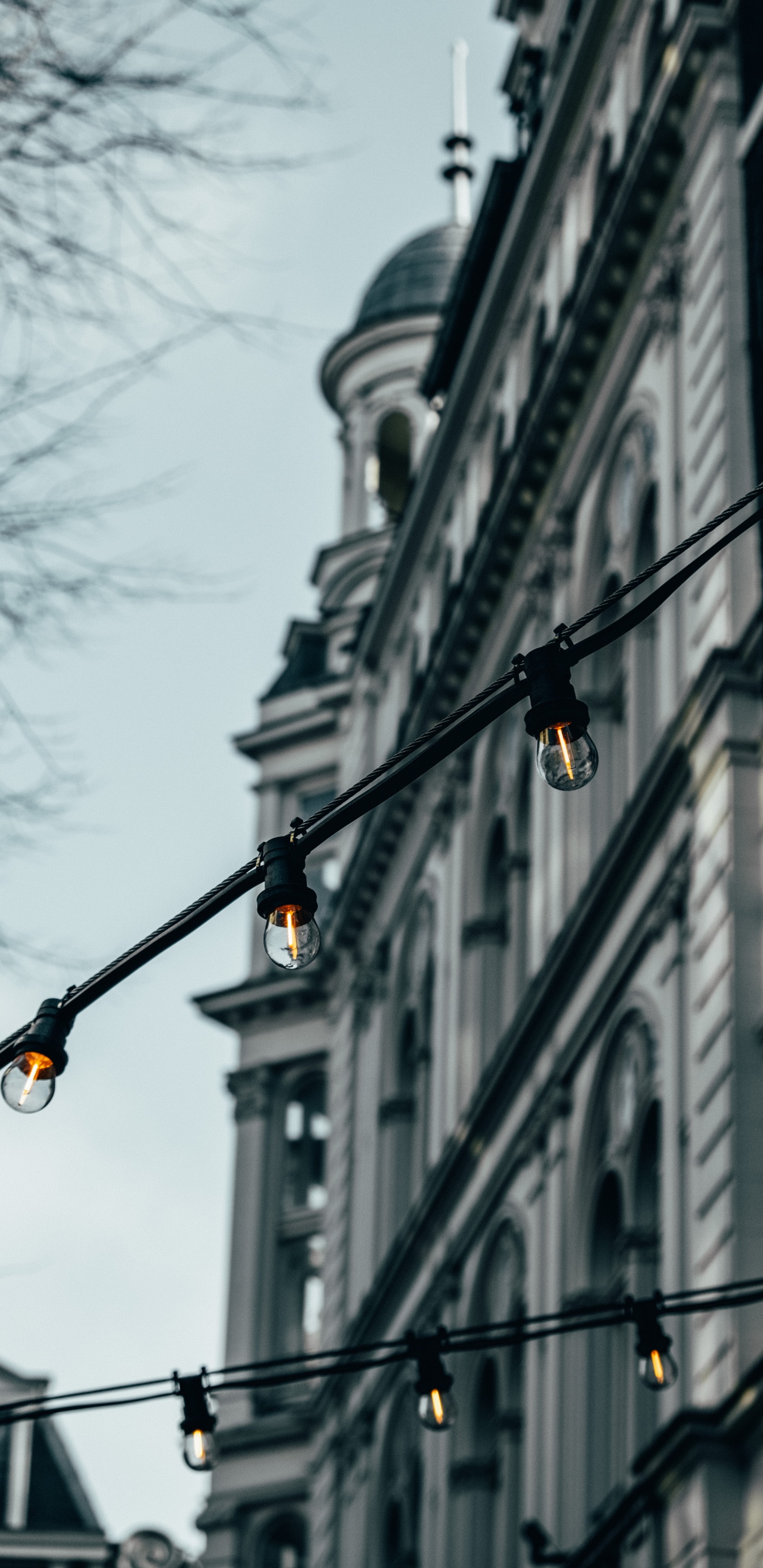 Обои архитектура, городок, городской район, освещение, метрополия в разрешении 1440x2960