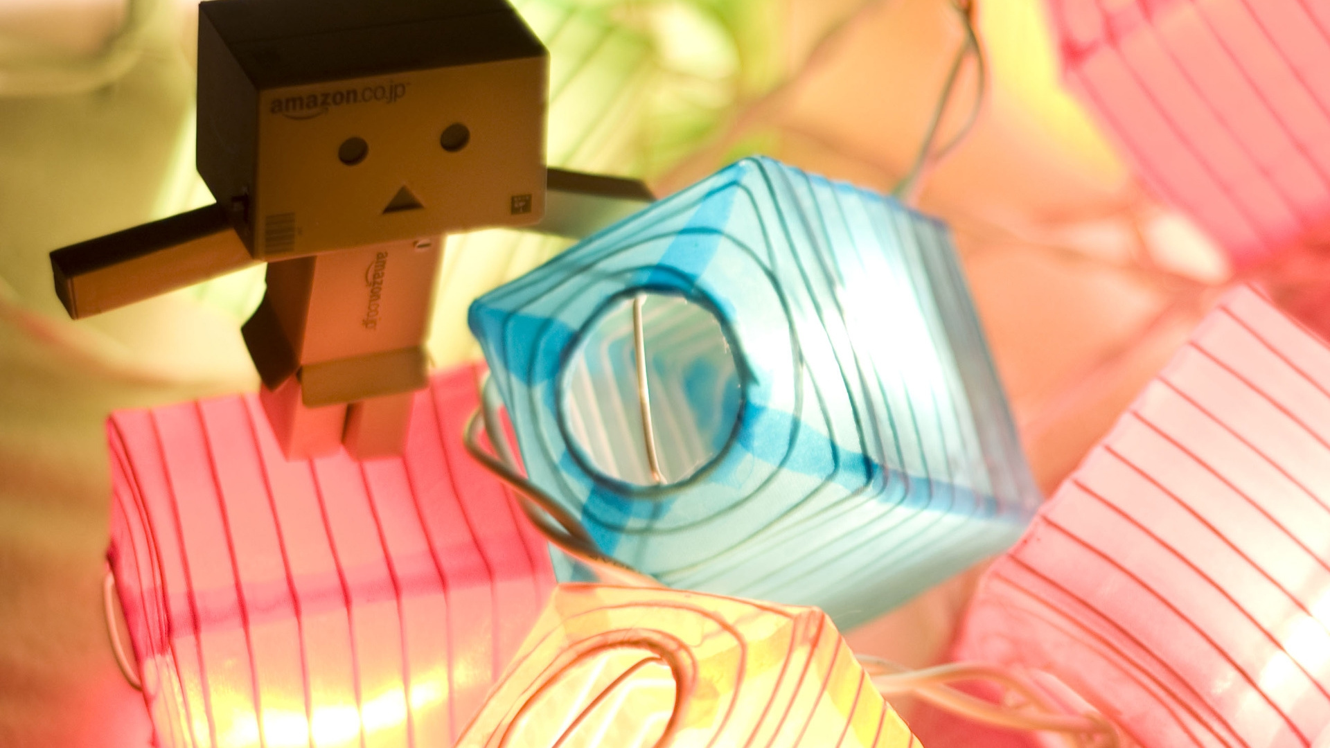 Обои кабинки, огни, цветной, danboard, материал в разрешении 1920x1080