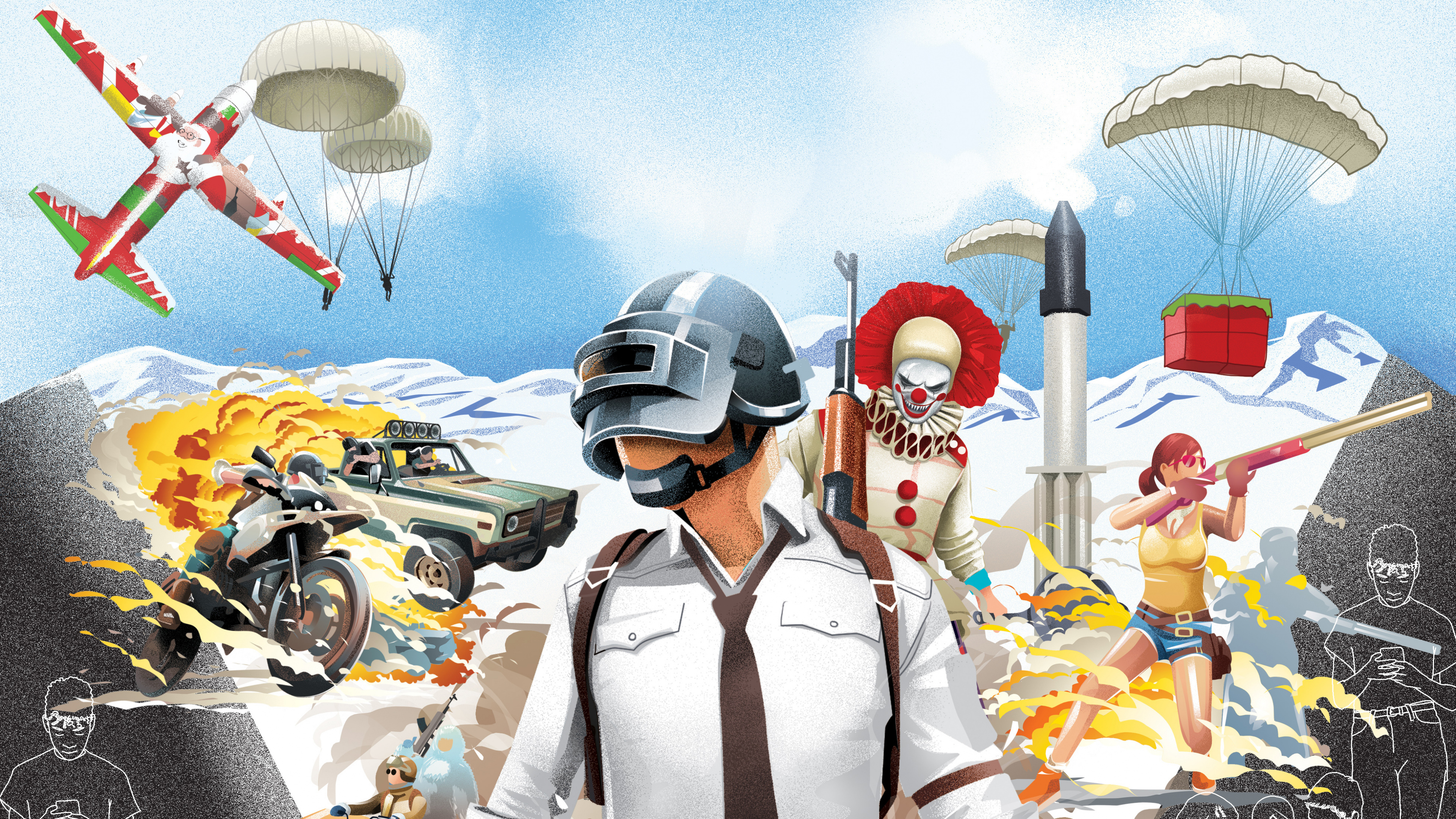 Обои иллюстрация, арт, графический дизайн, шлем, графика в разрешении 3840x2160