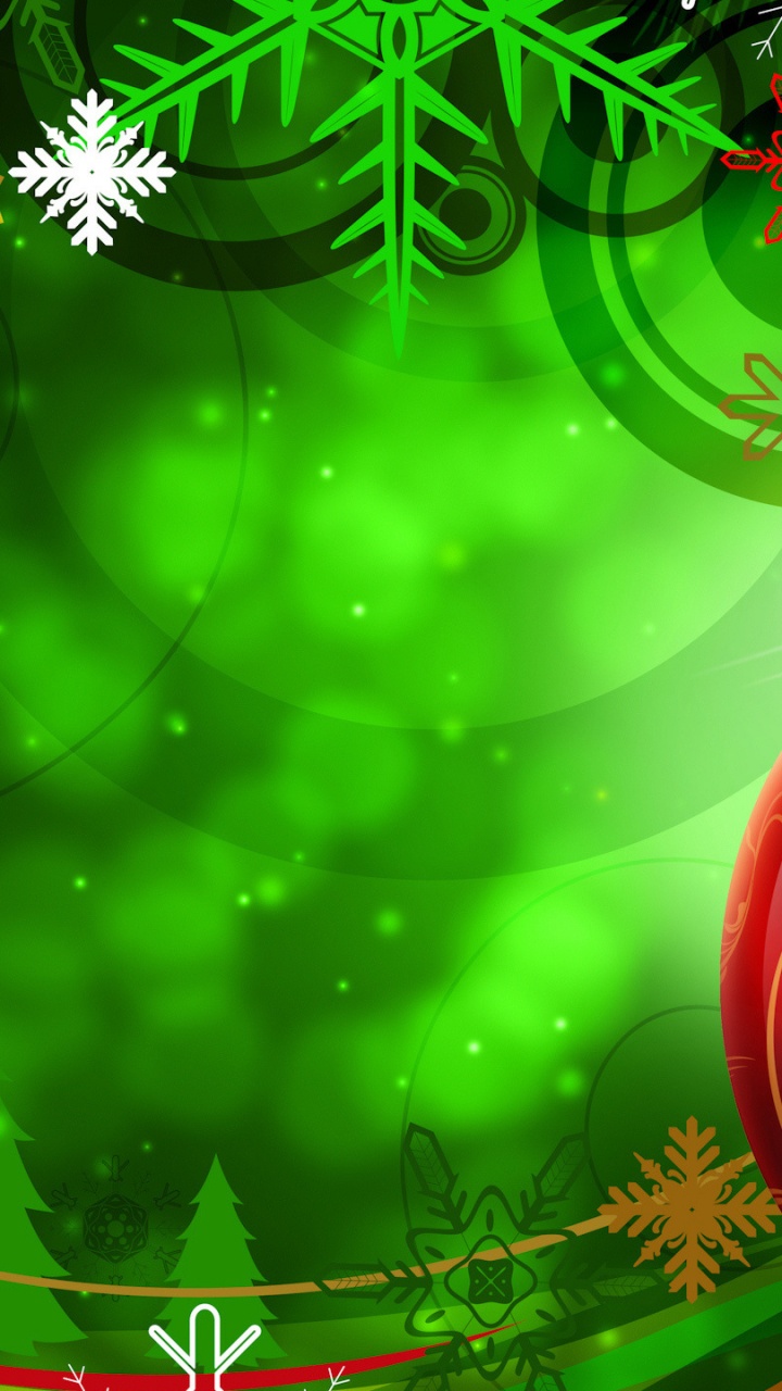 Обои Рождественский день, рождественский орнамент, Рождественские украшения, зеленый, Рождество в разрешении 720x1280