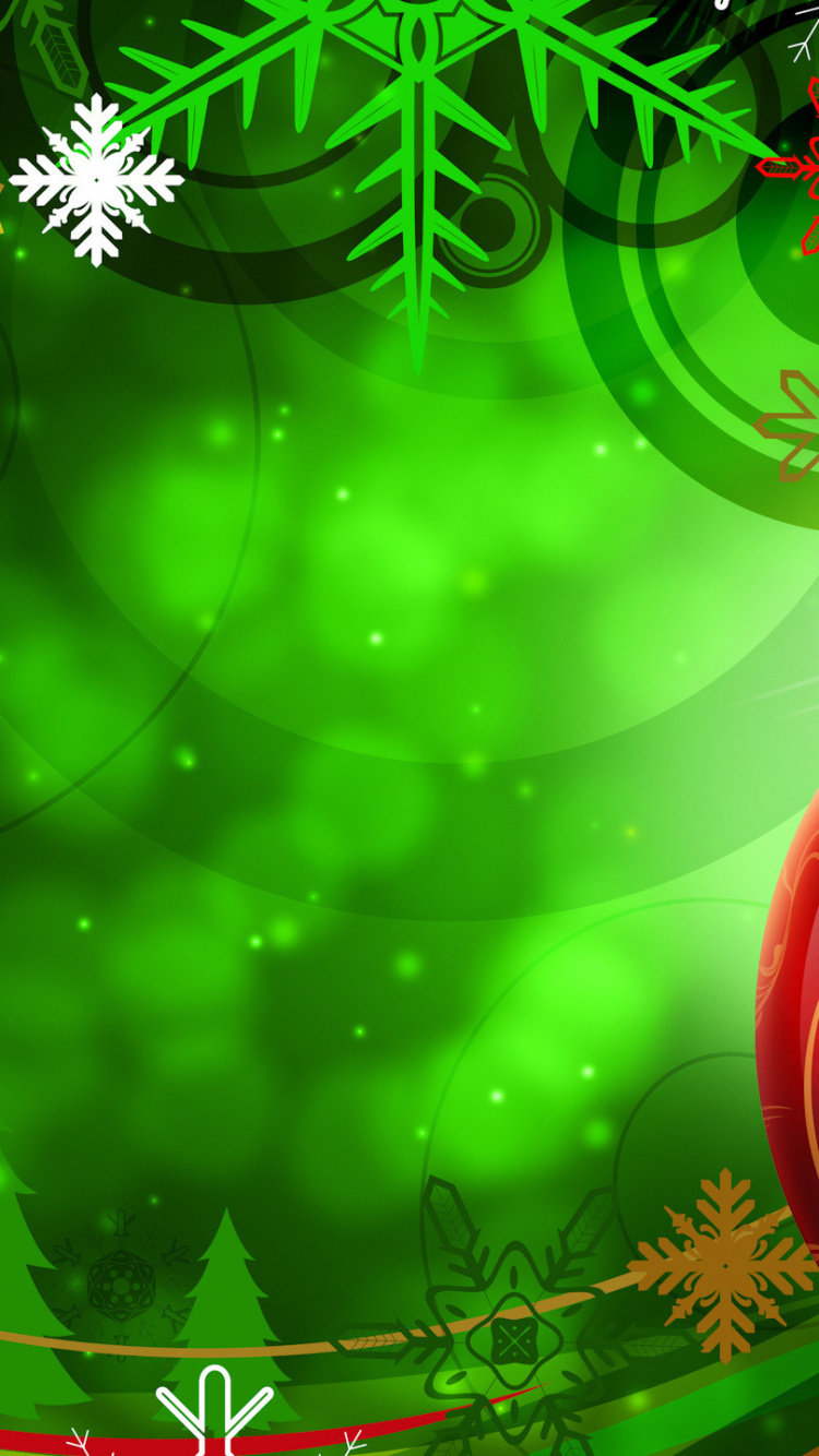 Обои Рождественский день, рождественский орнамент, Рождественские украшения, зеленый, Рождество в разрешении 750x1334