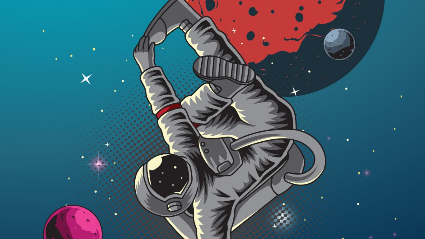 Обои космос, иллюстрация, визуальное искусство, мир, жидкий в разрешении 1366x768