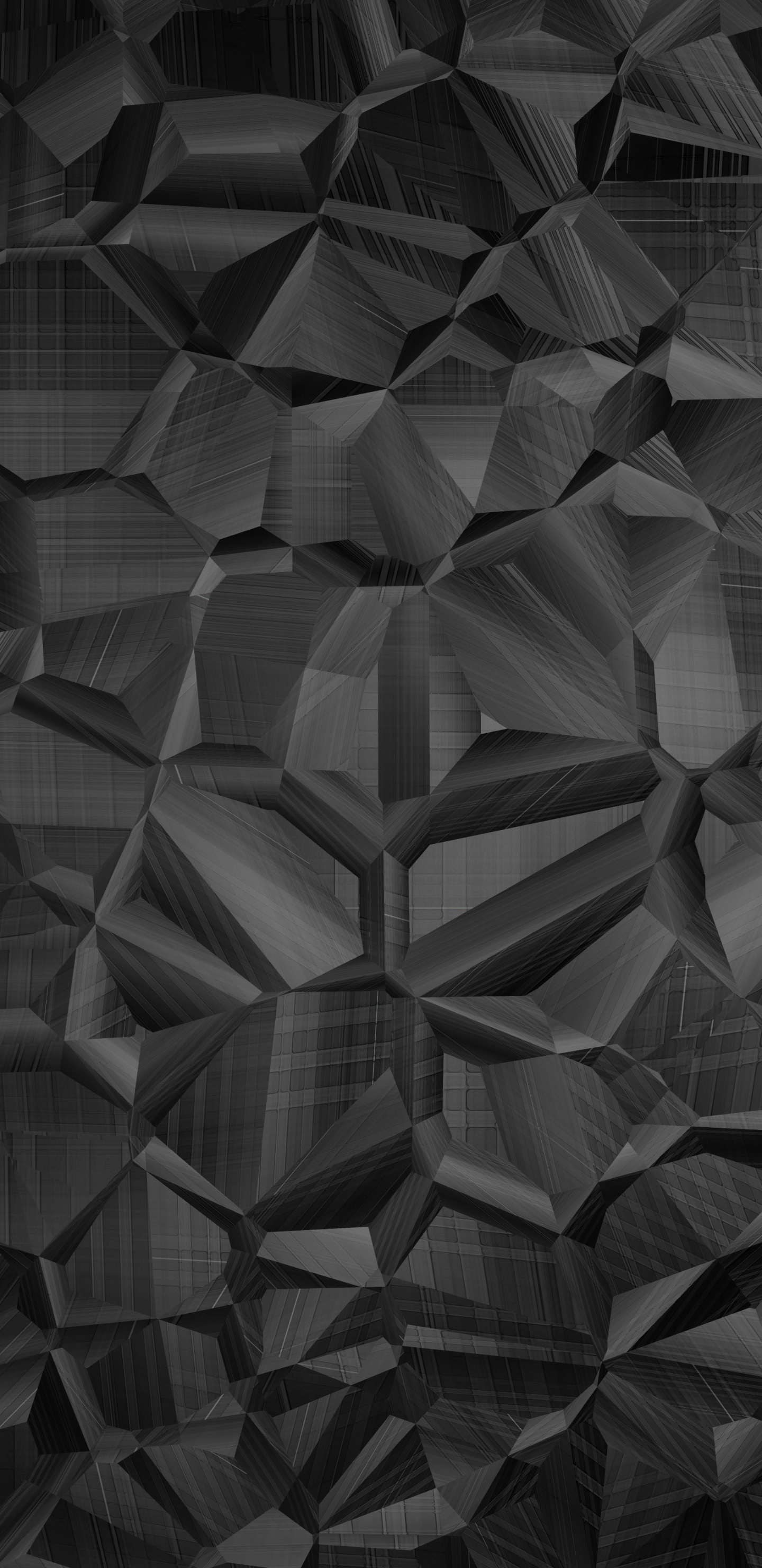 Обои полигон, узор, треугольник, черный, монохромный в разрешении 1440x2960