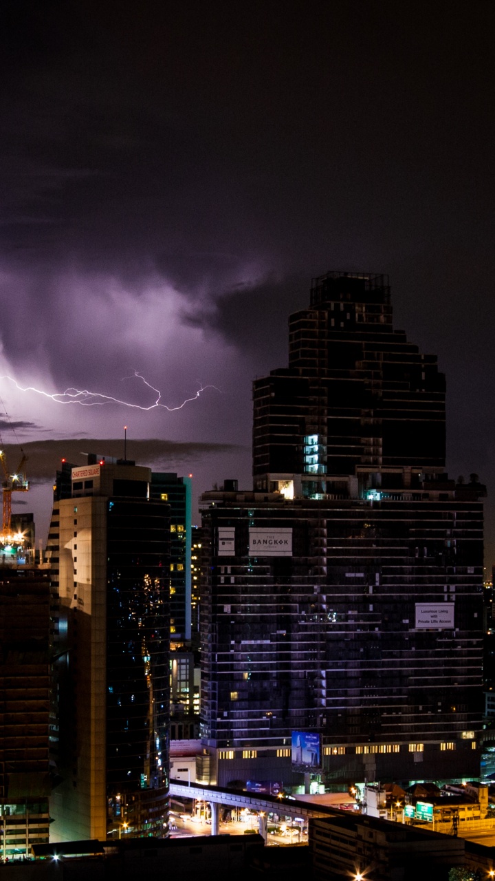 Обои городской пейзаж, город, городской район, метрополия, ночь в разрешении 720x1280