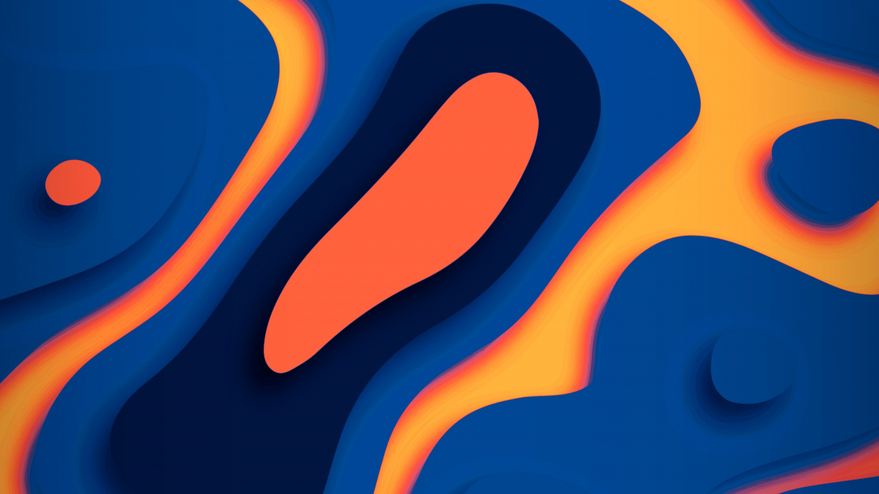 Обои Апельсин, смартфон, лазурный, жидкий, Аква в разрешении 1280x720