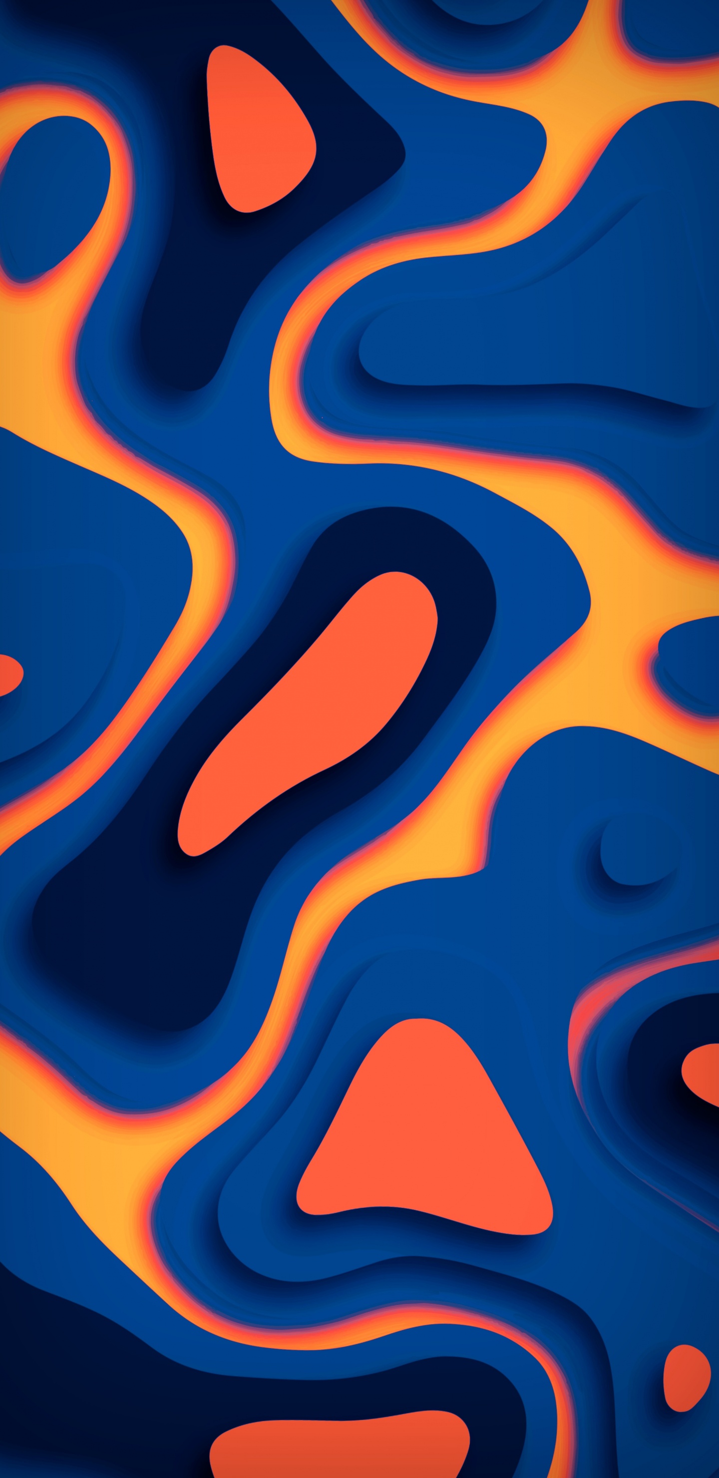 Обои Апельсин, смартфон, лазурный, жидкий, Аква в разрешении 1440x2960