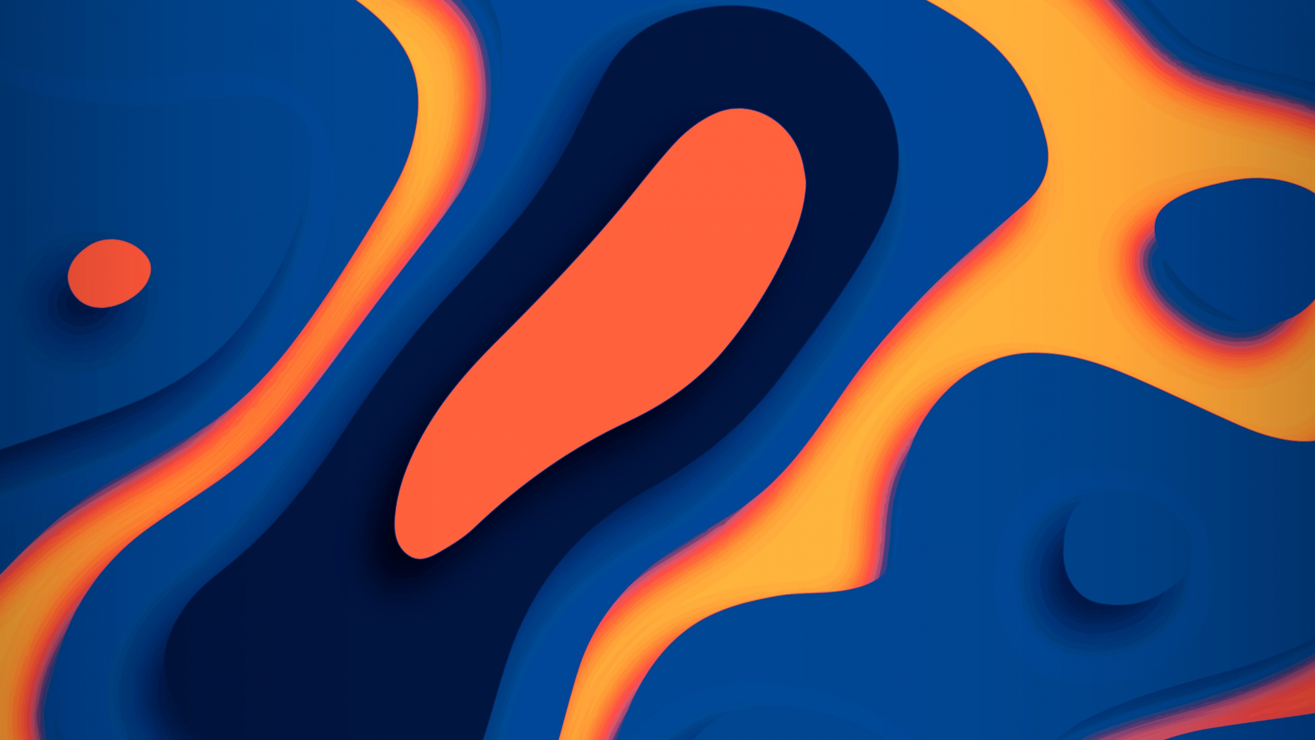 Обои Апельсин, смартфон, лазурный, жидкий, Аква в разрешении 2560x1440