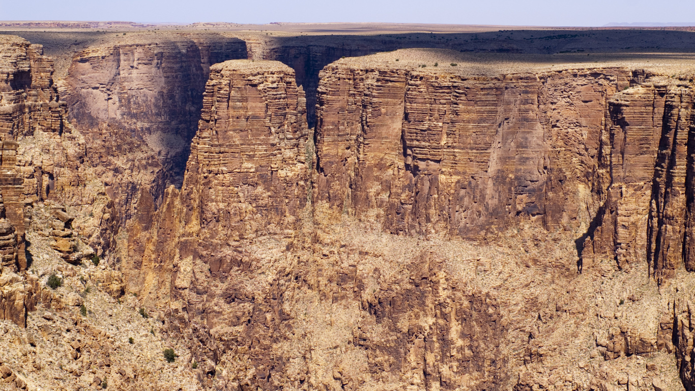 Обои большой каньон, каньон, национальный парк, бесплодные земли, формирование в разрешении 1366x768