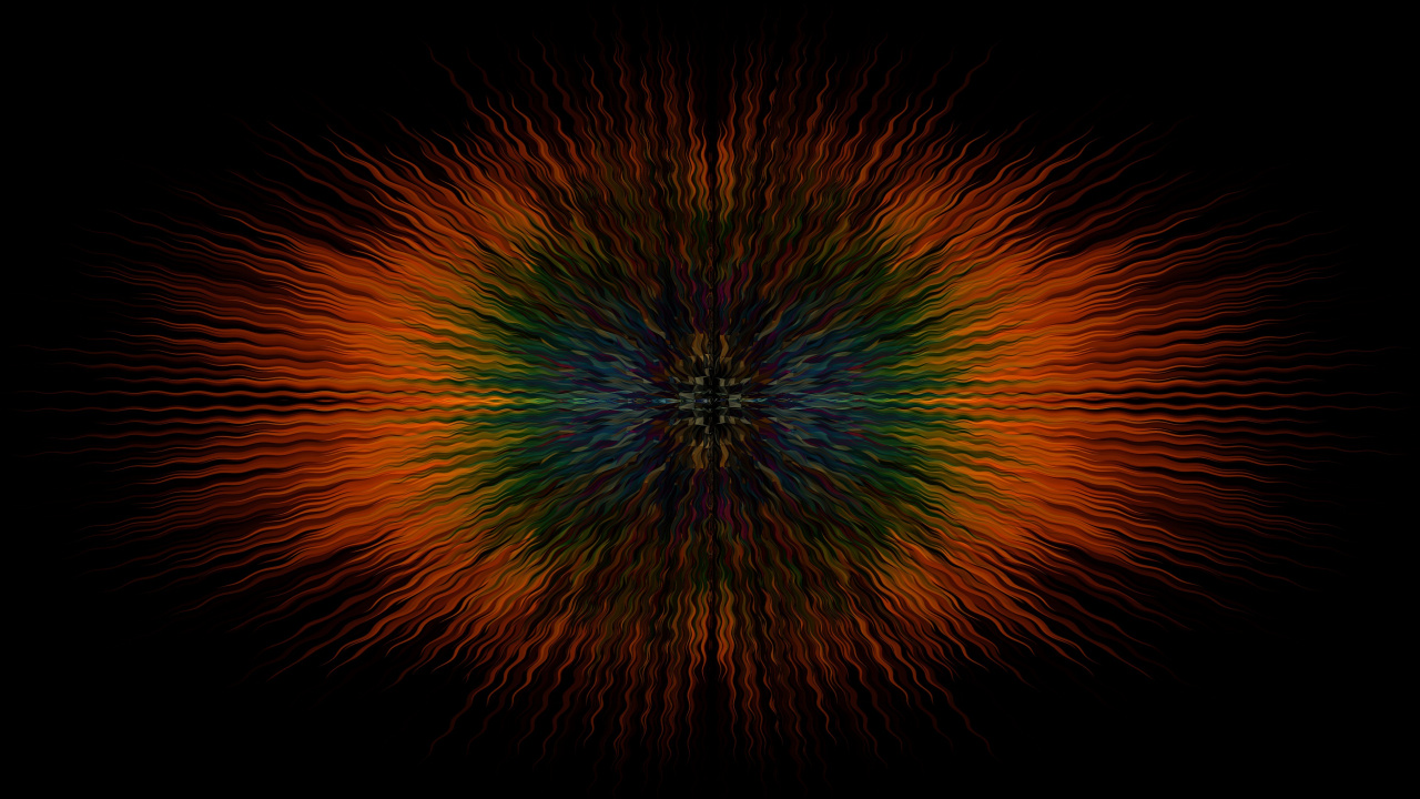 Обои симметрия, черный, природа, темнота, зеленый в разрешении 1280x720