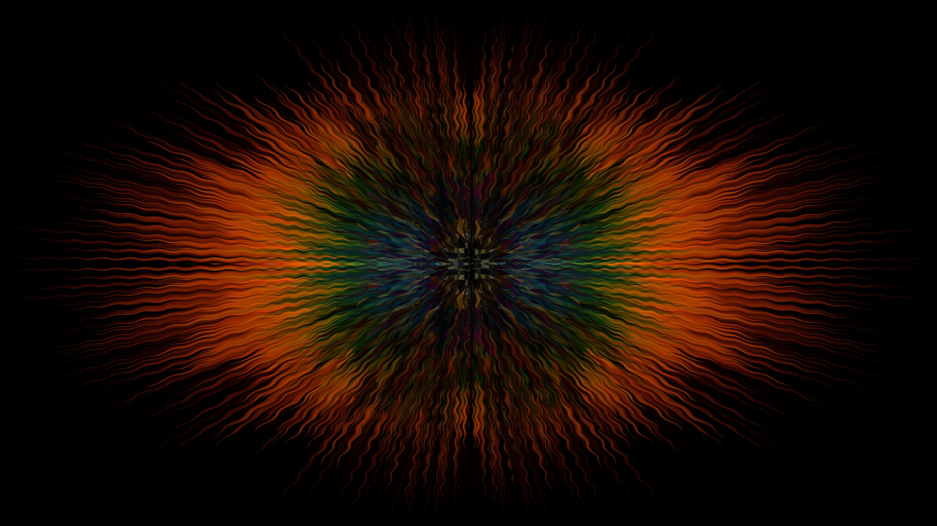 Обои симметрия, черный, природа, темнота, зеленый в разрешении 1366x768