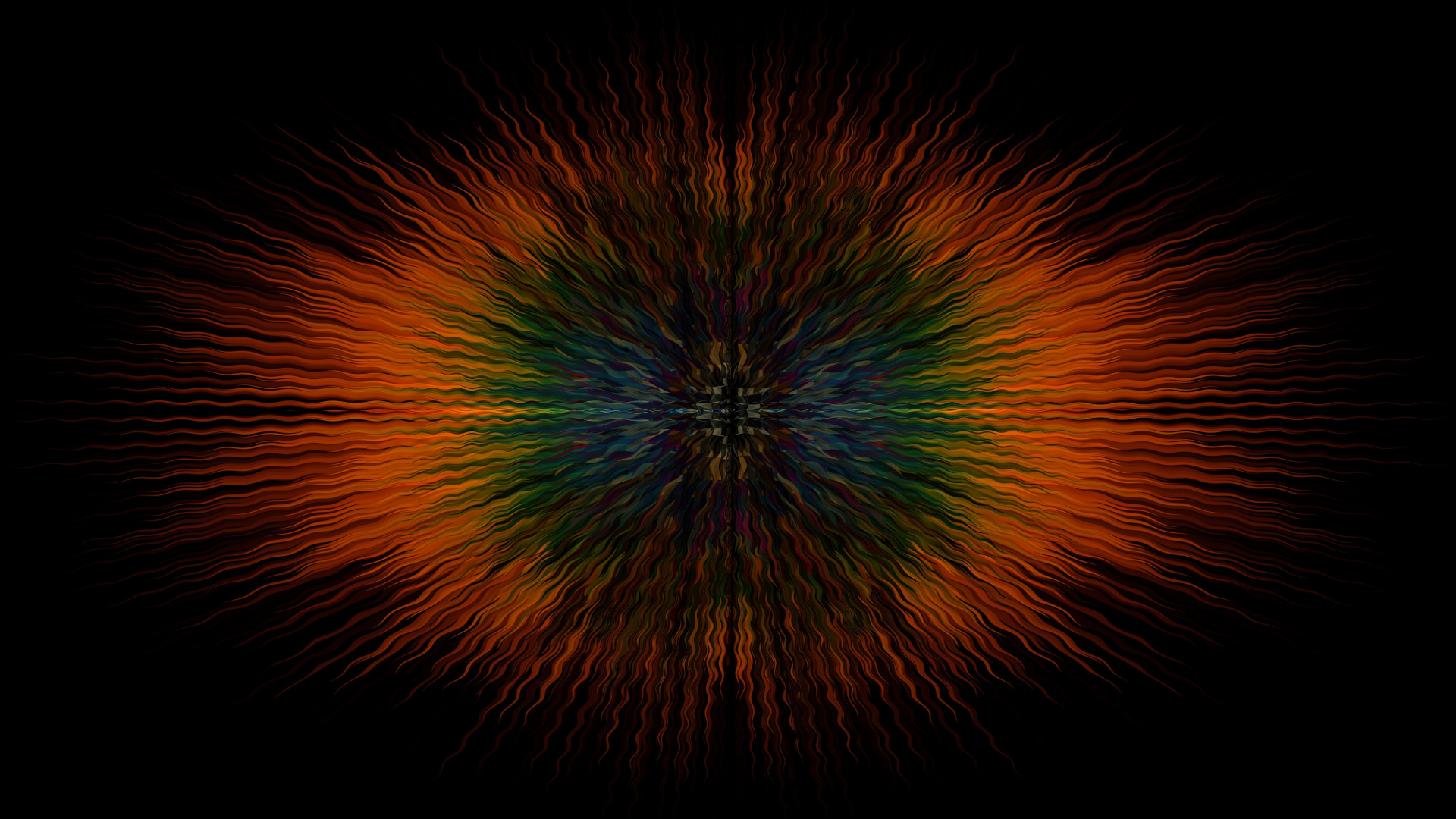 Обои симметрия, черный, природа, темнота, зеленый в разрешении 1920x1080