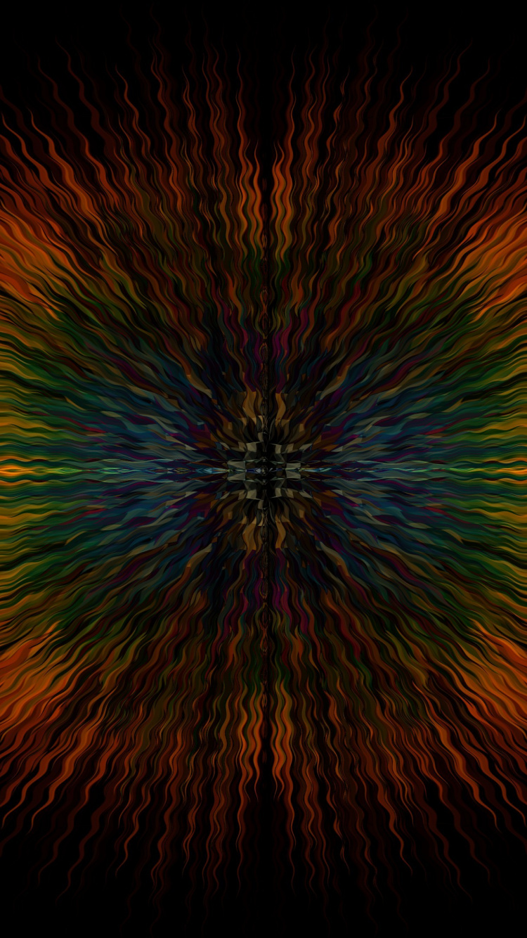 Обои симметрия, черный, природа, темнота, зеленый в разрешении 750x1334