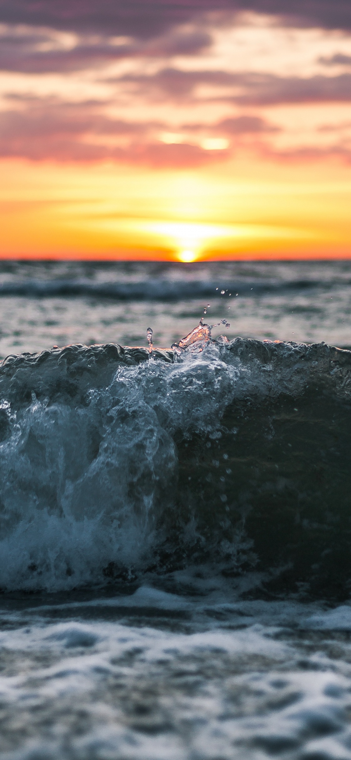 Обои мелководье волны, вода, океан, море, волна в разрешении 1125x2436