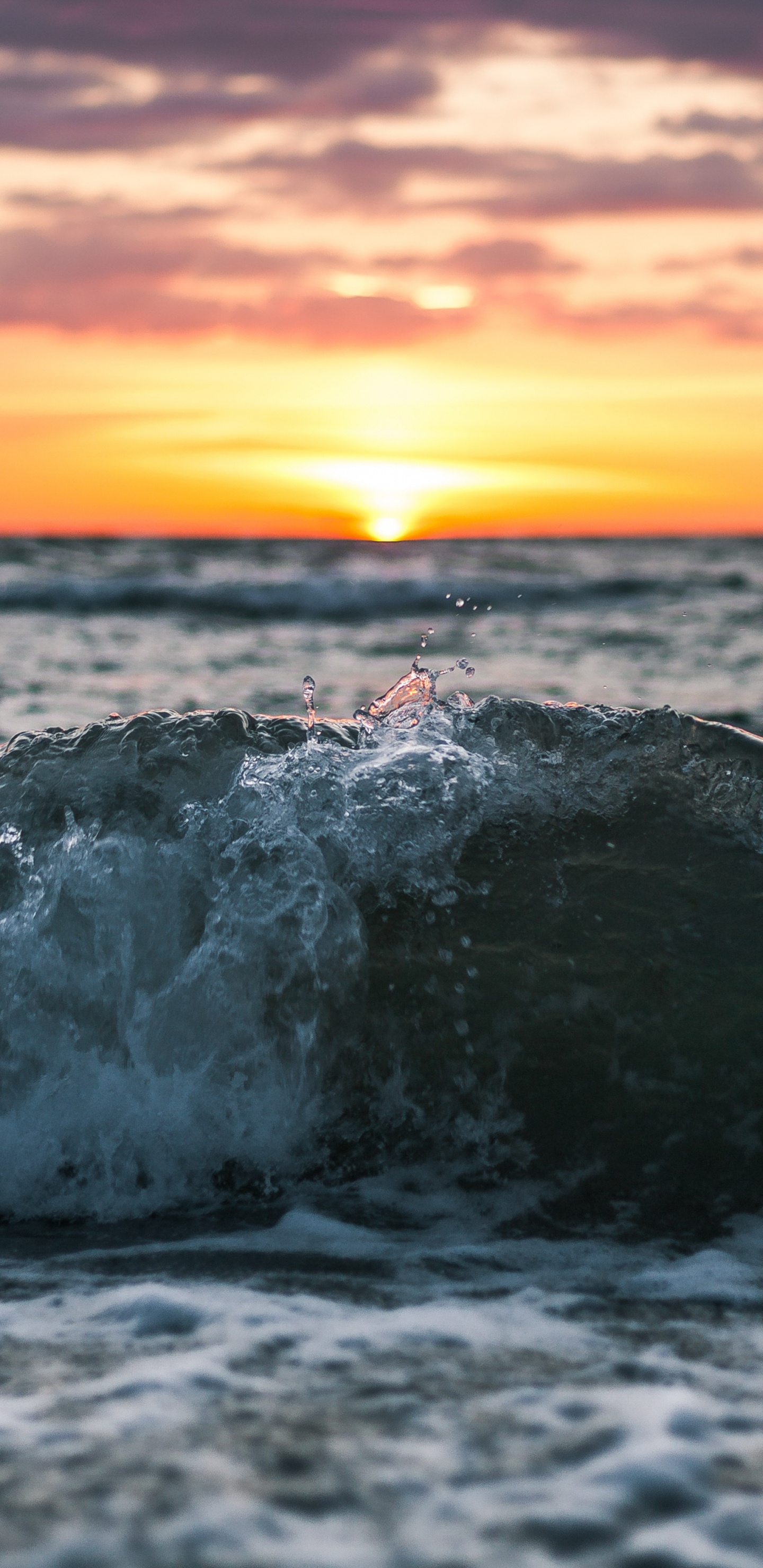 Обои мелководье волны, вода, океан, море, волна в разрешении 1440x2960