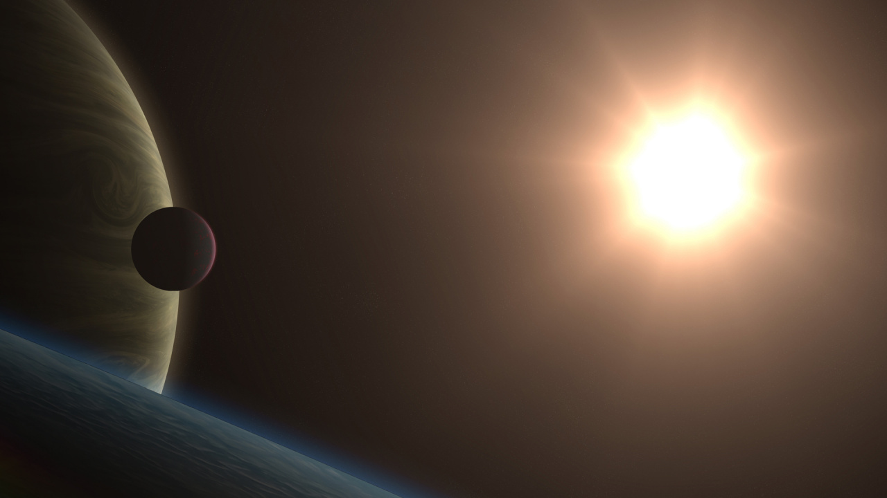 Обои планета, космическое пространство, атмосфера земли, астрономический объект, солнечный свет в разрешении 1280x720