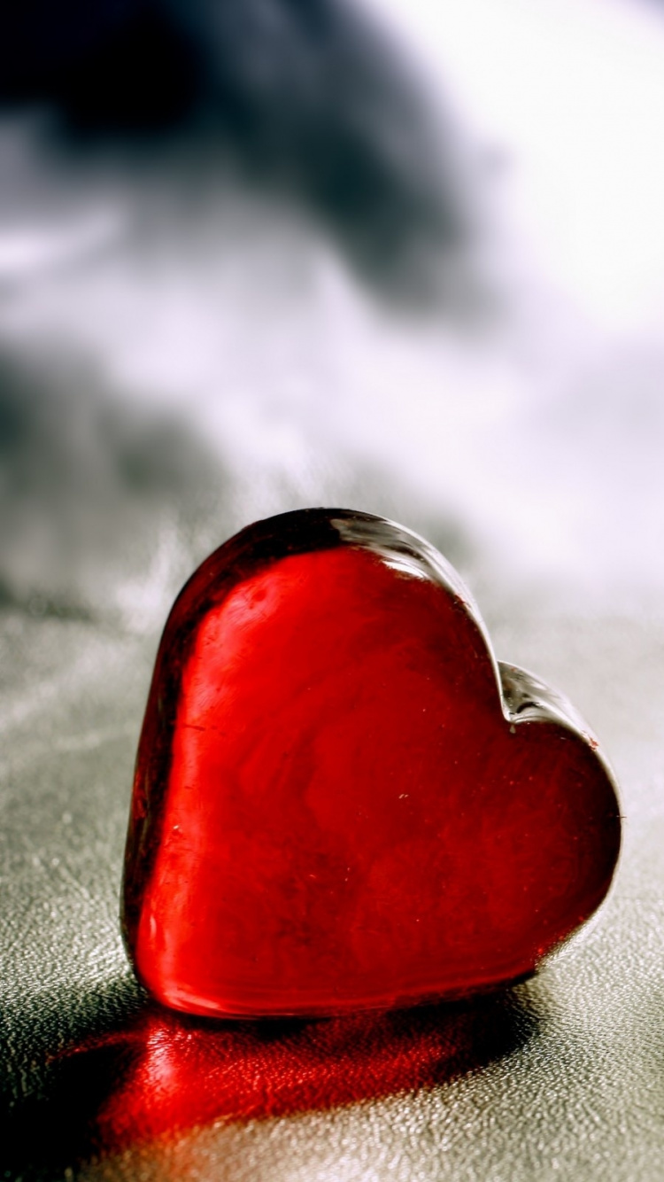 Обои сердце, День Святого Валентина, макро фотография, макросъемка, любовь в разрешении 750x1334