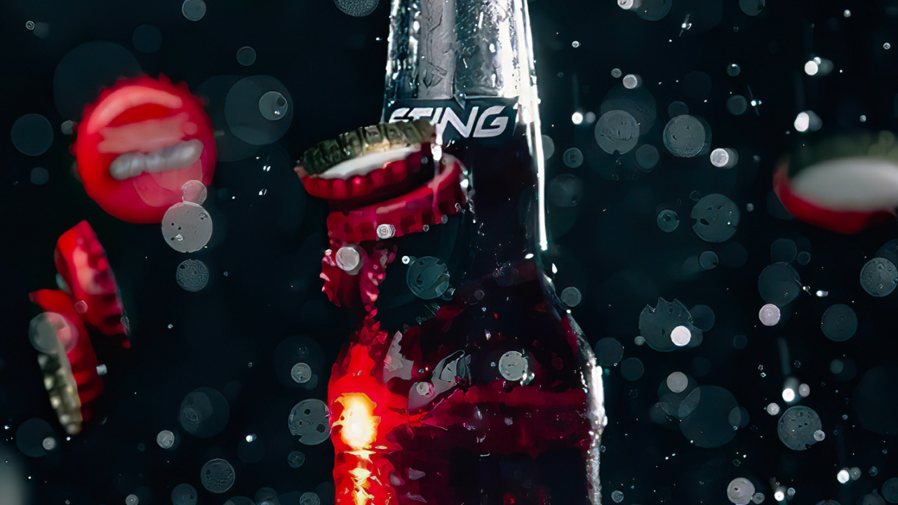 Обои пластиковая бутылка, газированный напиток, стеклянная бутылка, бутылка, жидкий в разрешении 1280x720