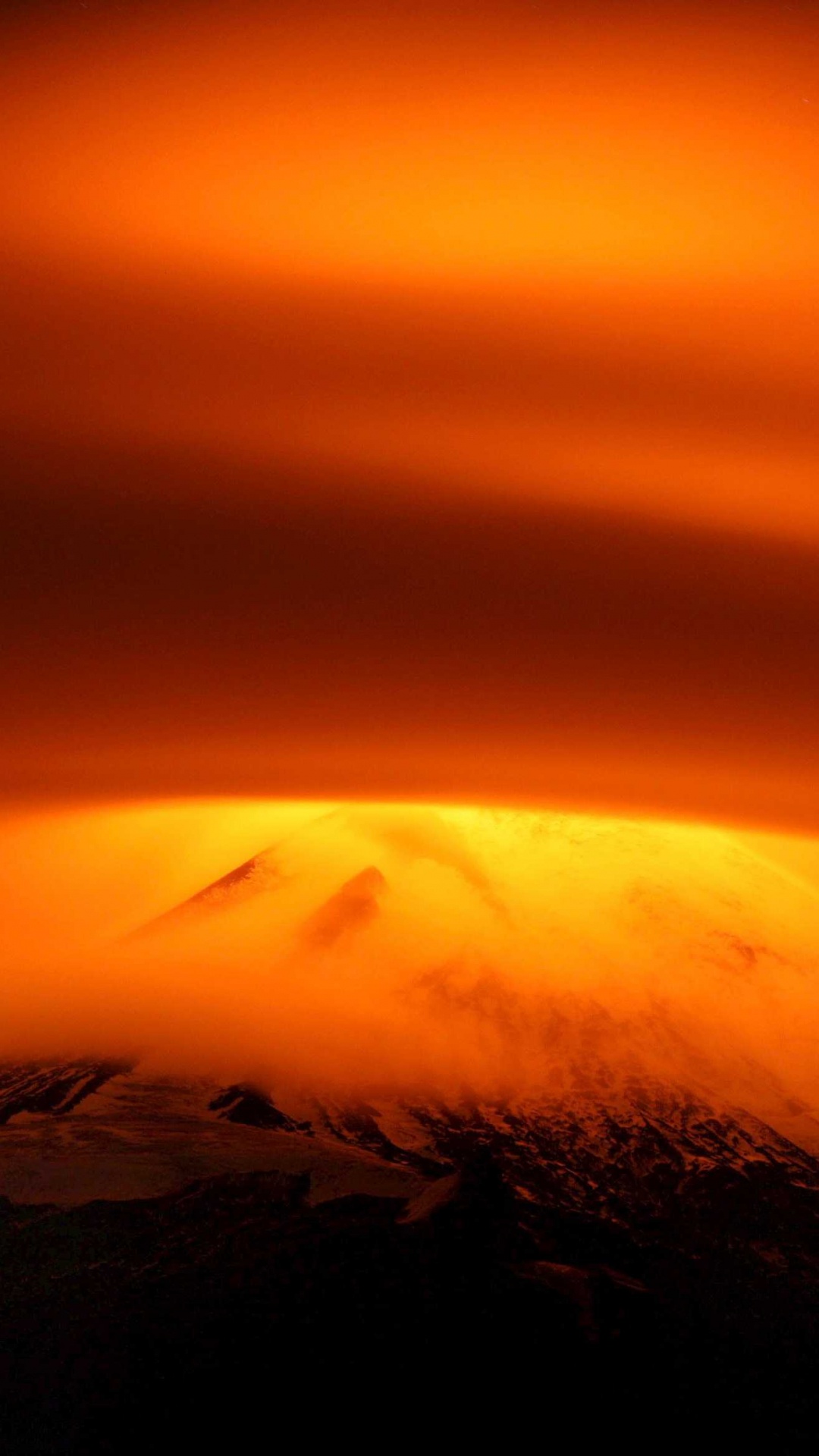 Обои вулкан, Вильяррика, Кальбуко, лава, горизонт в разрешении 1080x1920