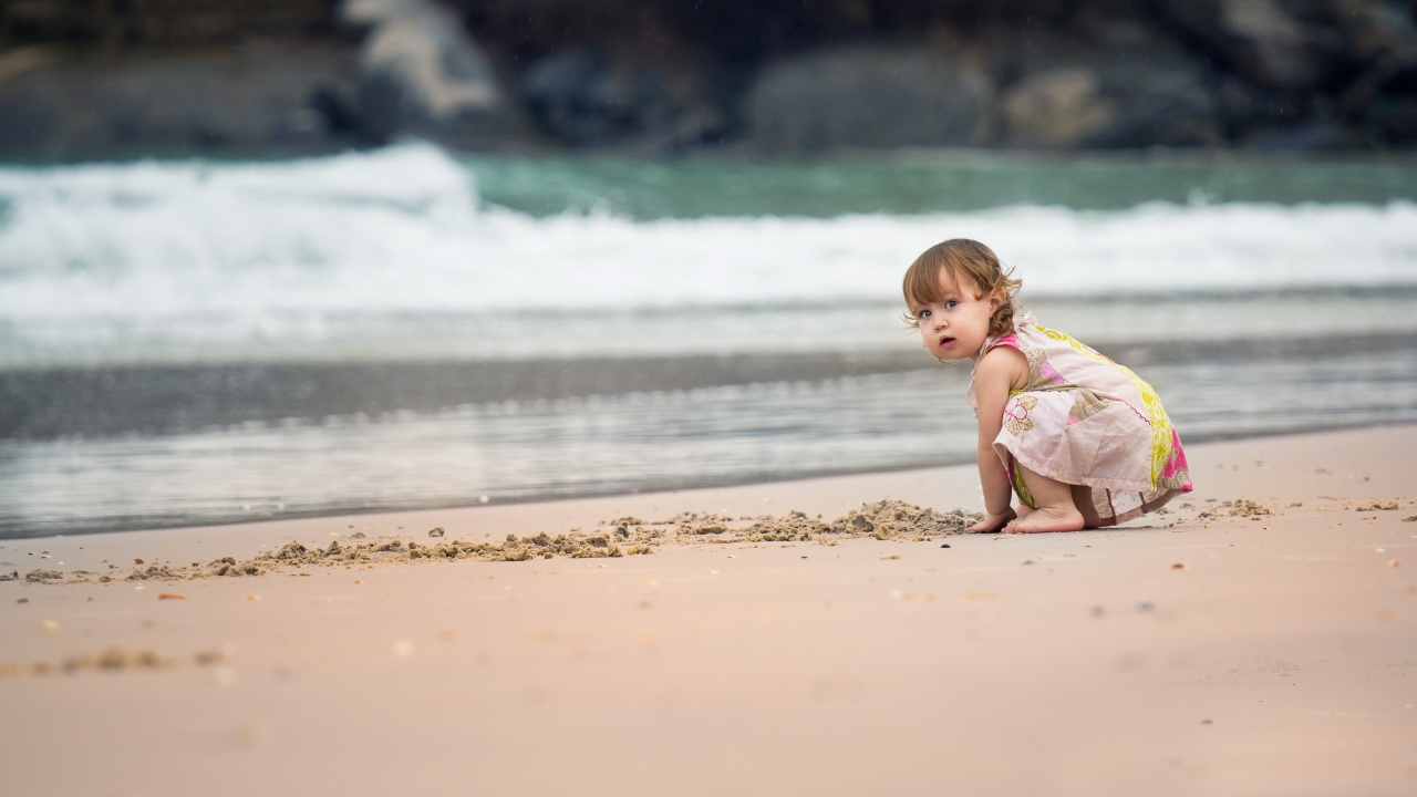 Обои пляж, песок, отпуск, море, океан в разрешении 1280x720