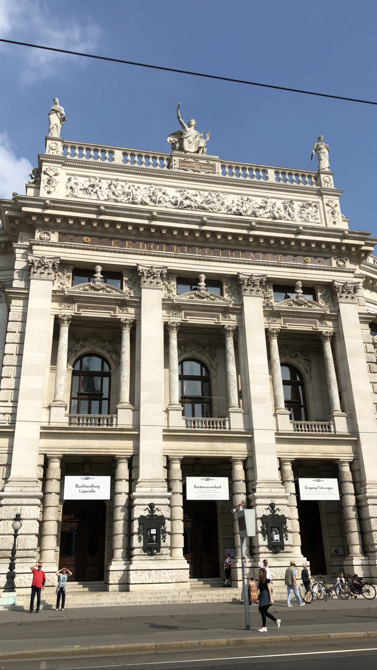 Обои Замковый театр, Хофбург, театр, архитектура, фасад в разрешении 750x1334