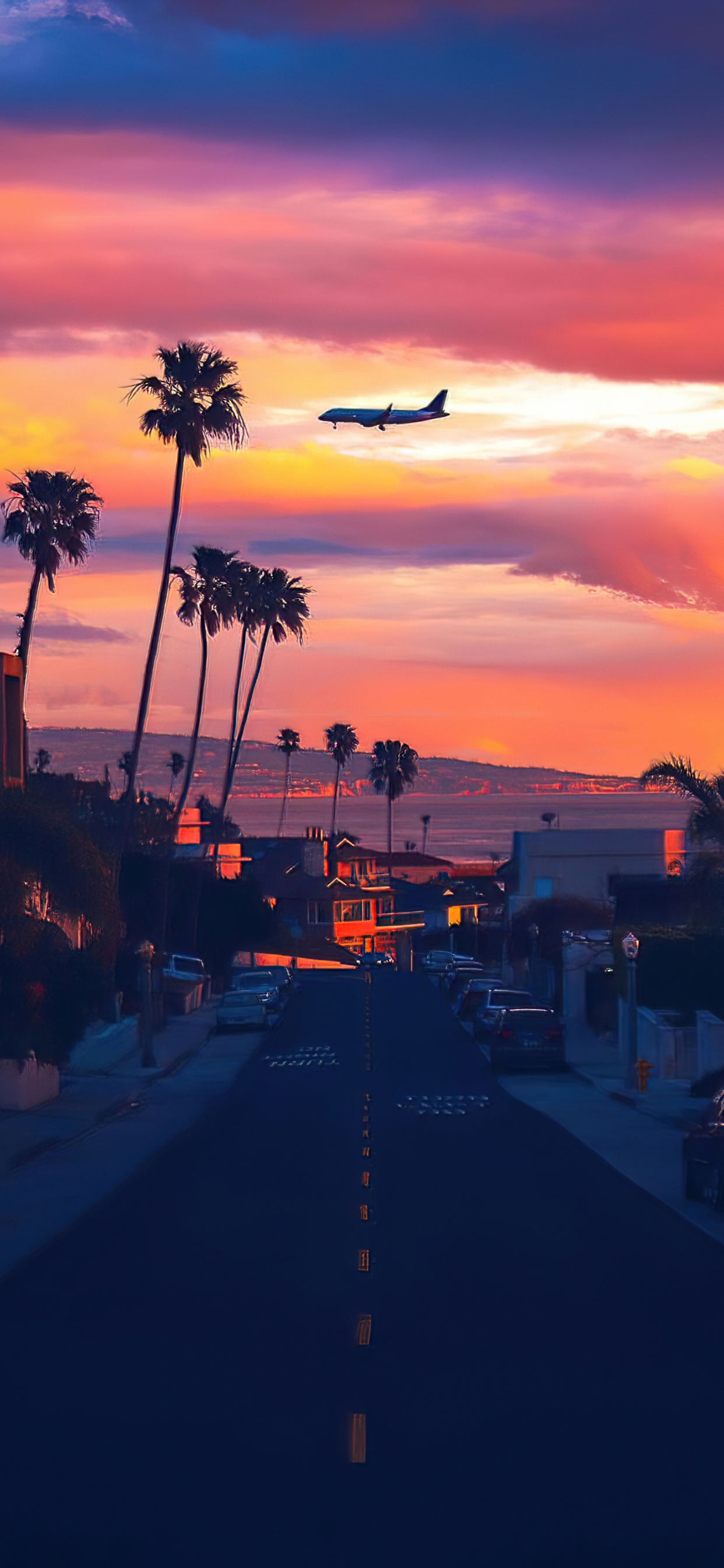 Обои облако, атмосфера, дневное время, уличный фонарь, Апельсин в разрешении 1242x2688