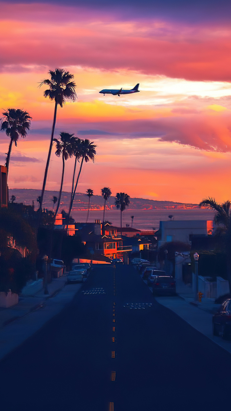 Обои облако, атмосфера, дневное время, уличный фонарь, Апельсин в разрешении 750x1334