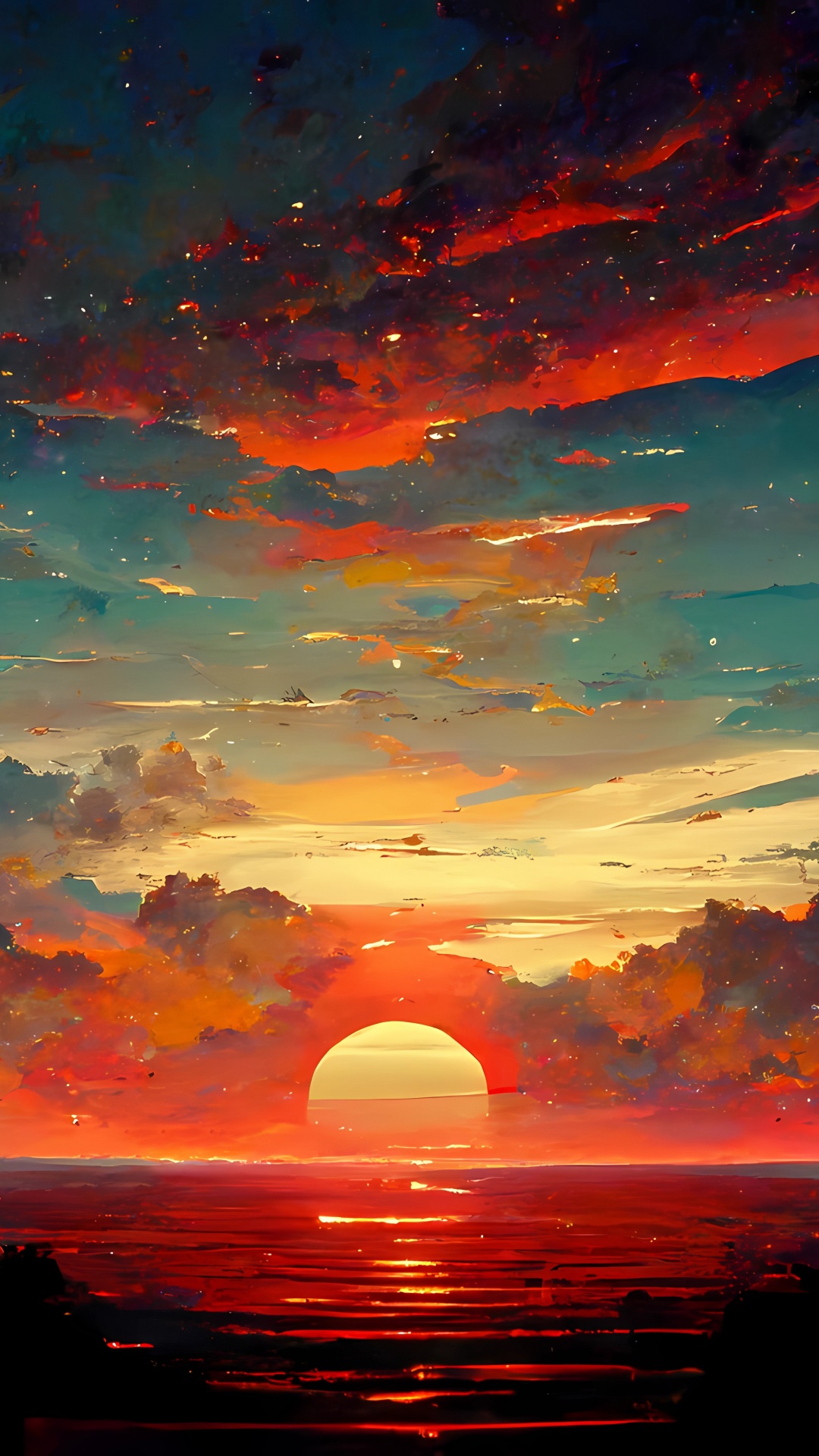 Обои вода, облако, атмосфера, послесвечение, природа в разрешении 1080x1920