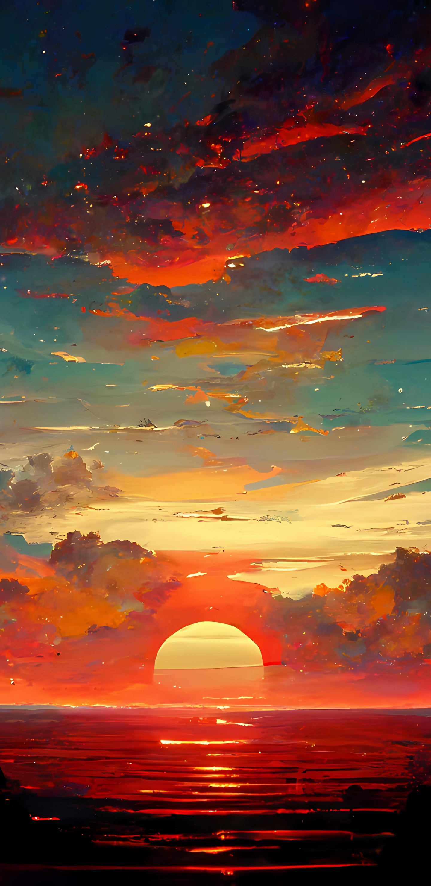 Обои вода, облако, атмосфера, послесвечение, природа в разрешении 1440x2960