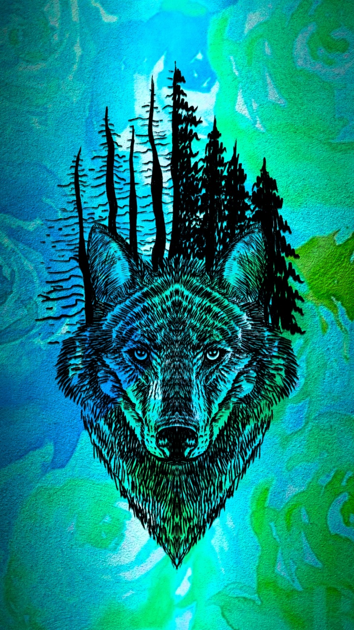 Обои подземные воды, лазурный, пасть, арт, живопись в разрешении 720x1280