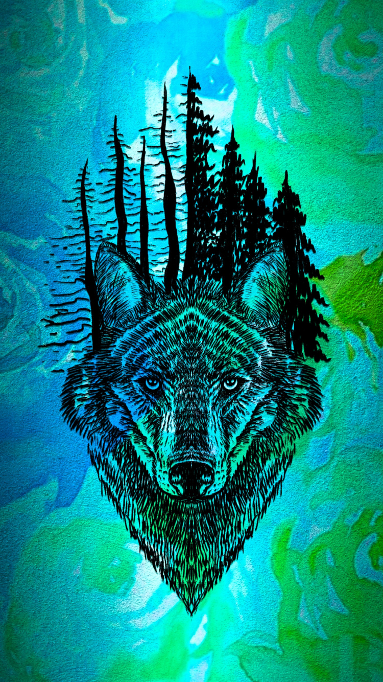 Обои подземные воды, лазурный, пасть, арт, живопись в разрешении 750x1334