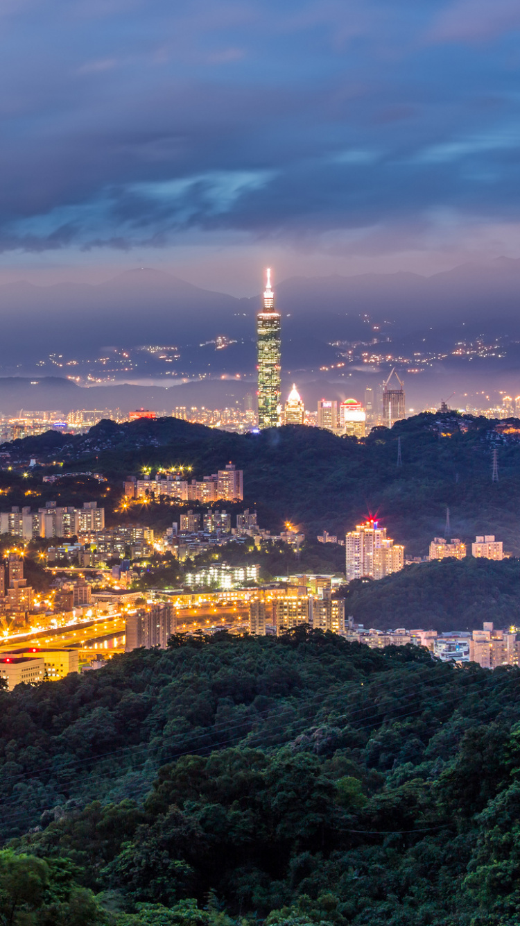 Обои Тайбэй 101, город, городской район, городской пейзаж, ориентир в разрешении 750x1334