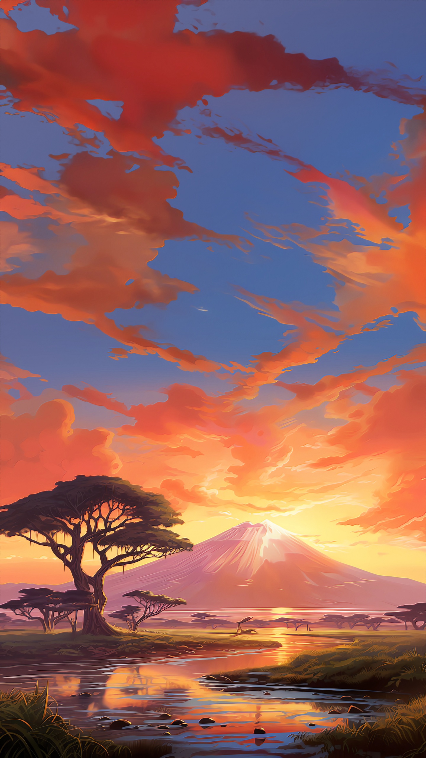 Обои послесвечение, облако, вода, атмосфера, экорегион в разрешении 1440x2560